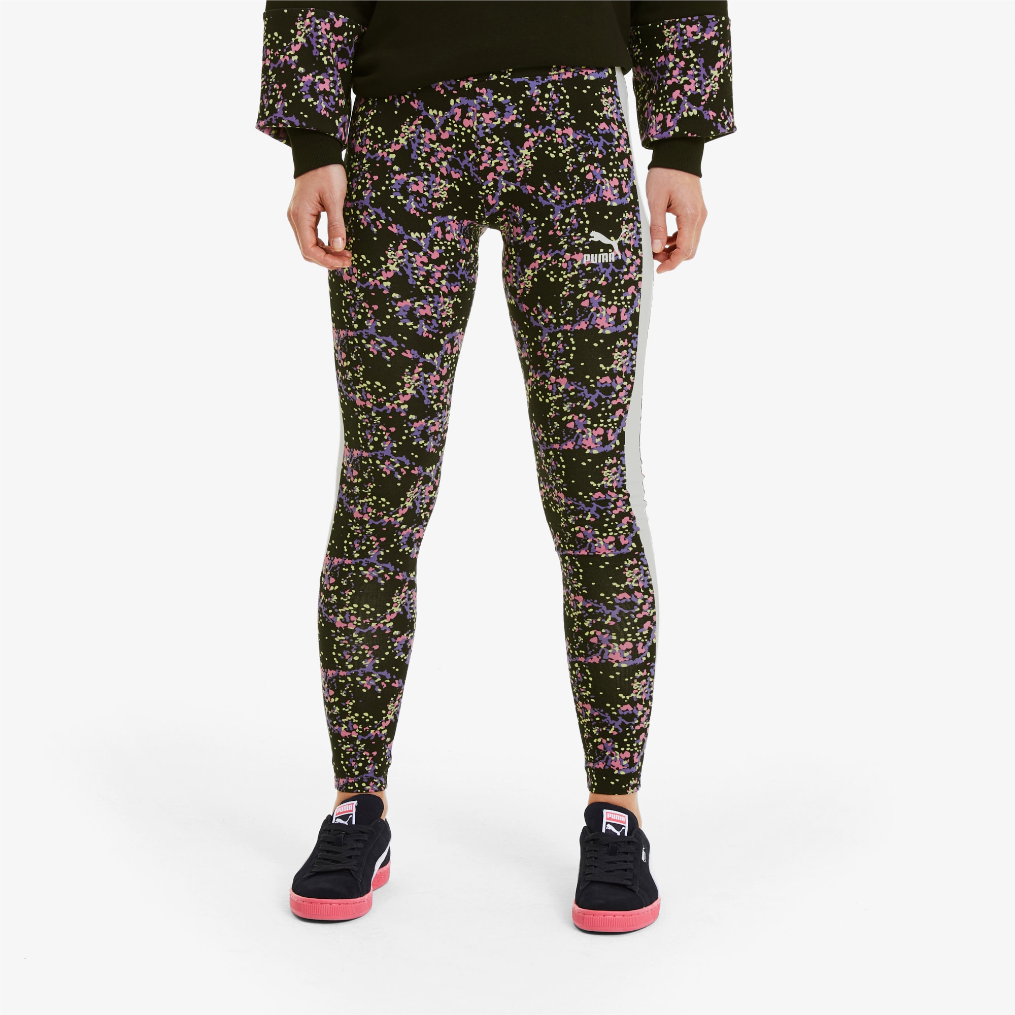 puma leggings in all over eco print