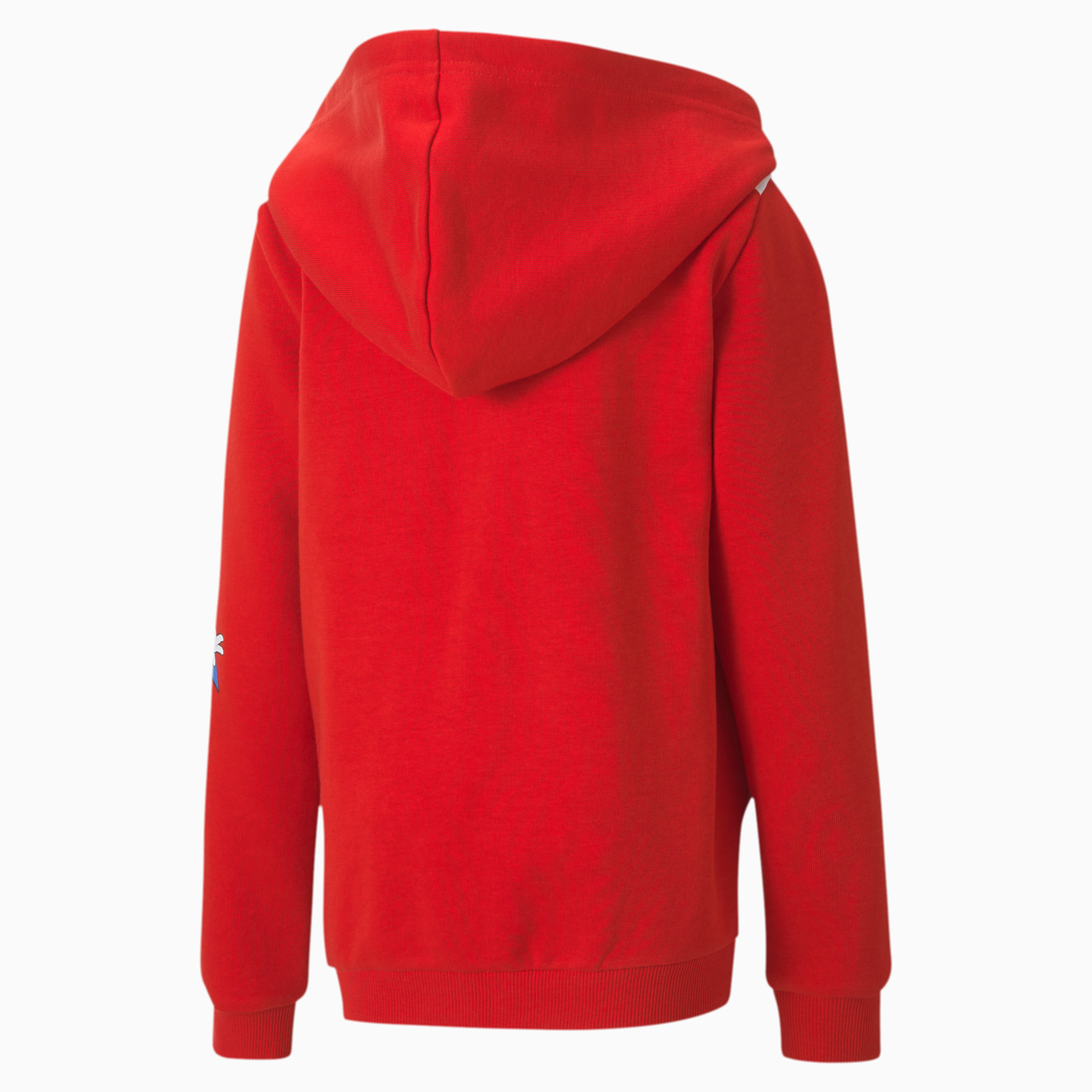 red hooded jacket