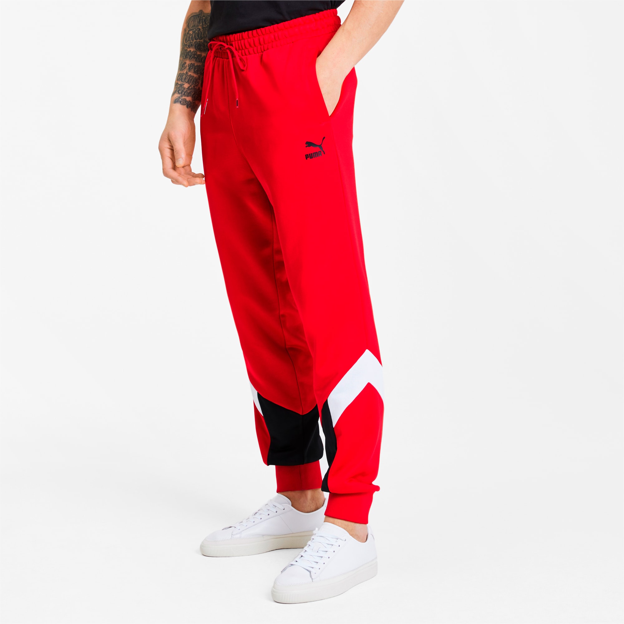 red puma track pants