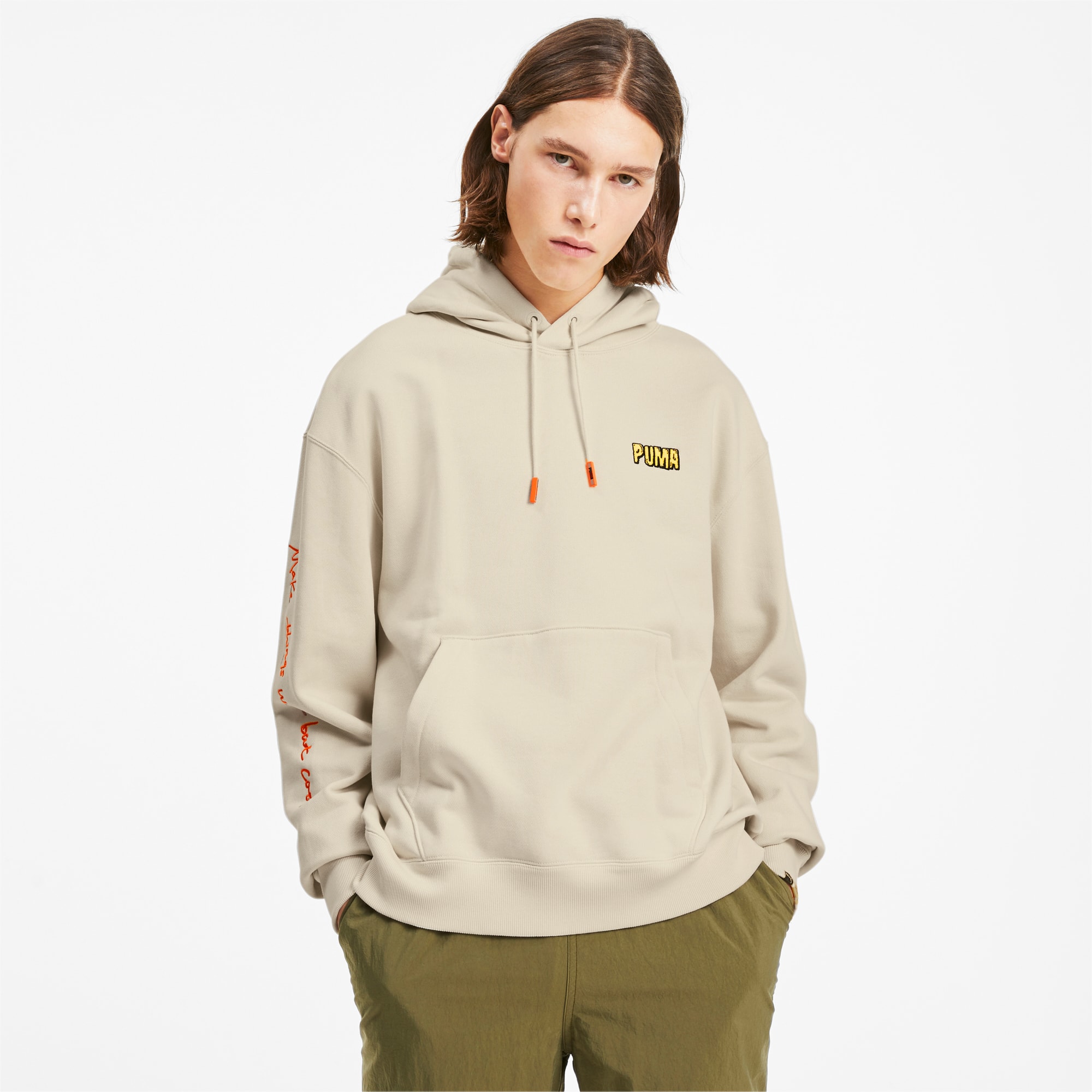 puma hoodie khaki