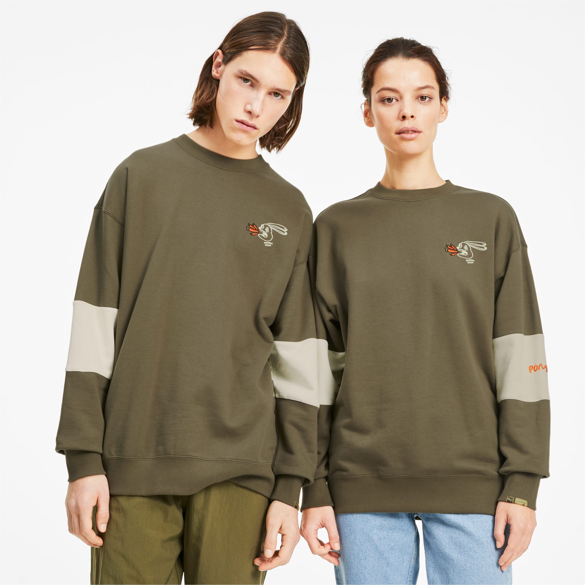 khaki puma sweatshirt