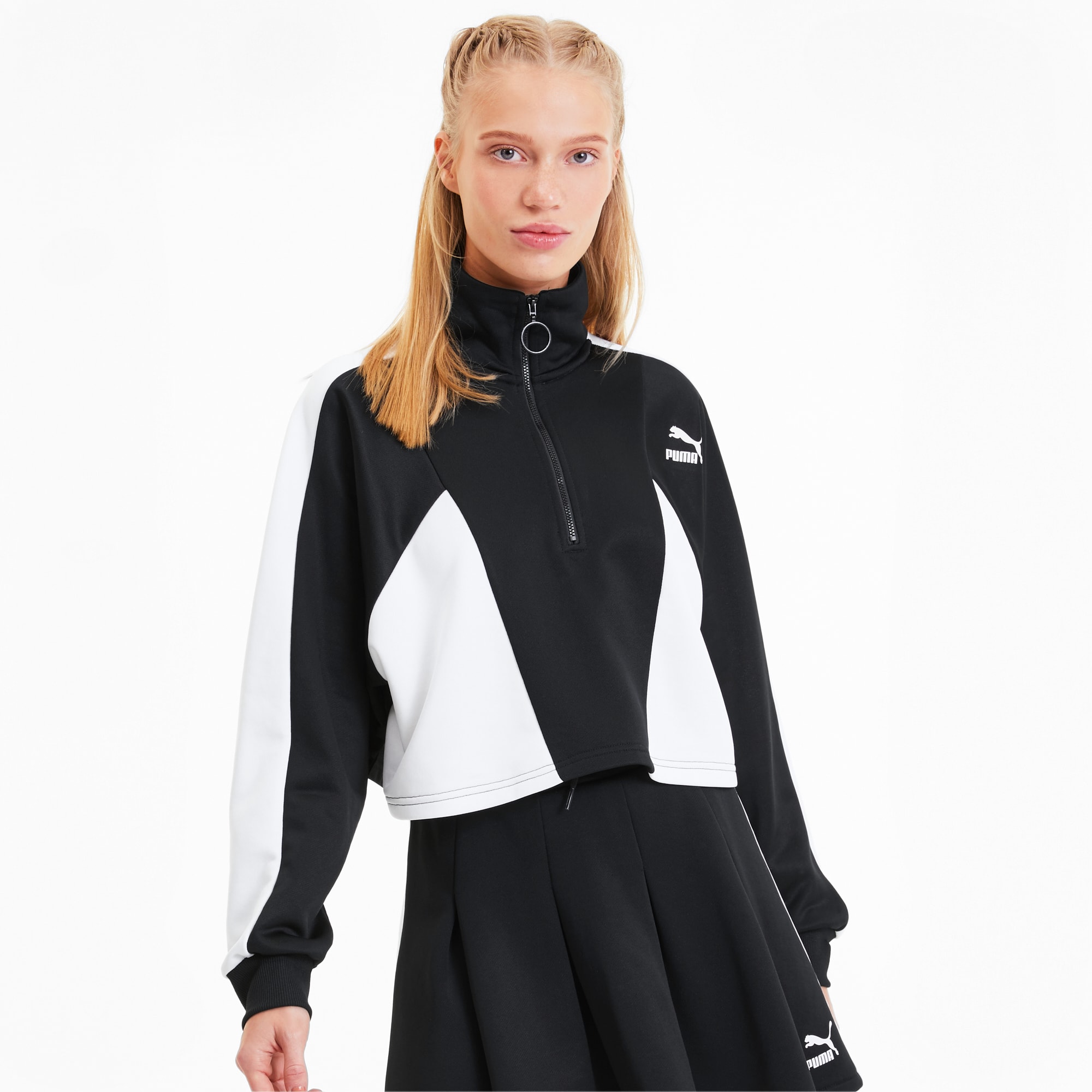Cropped half zip jacket