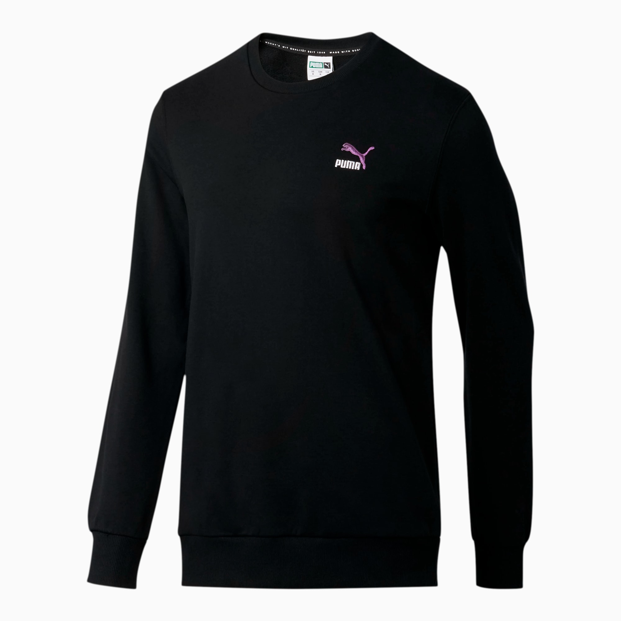 PUMA Men's Classics T7 Logo Crew Sweatshirt French Terry, F Black, S :  : Clothing, Shoes & Accessories