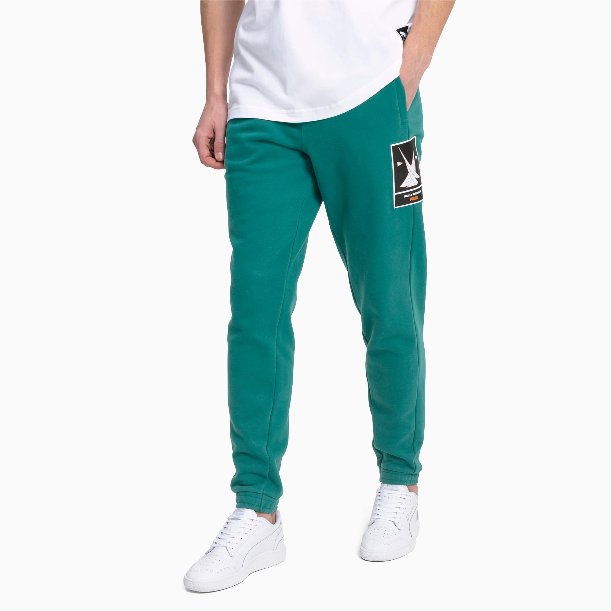 puma track pants green