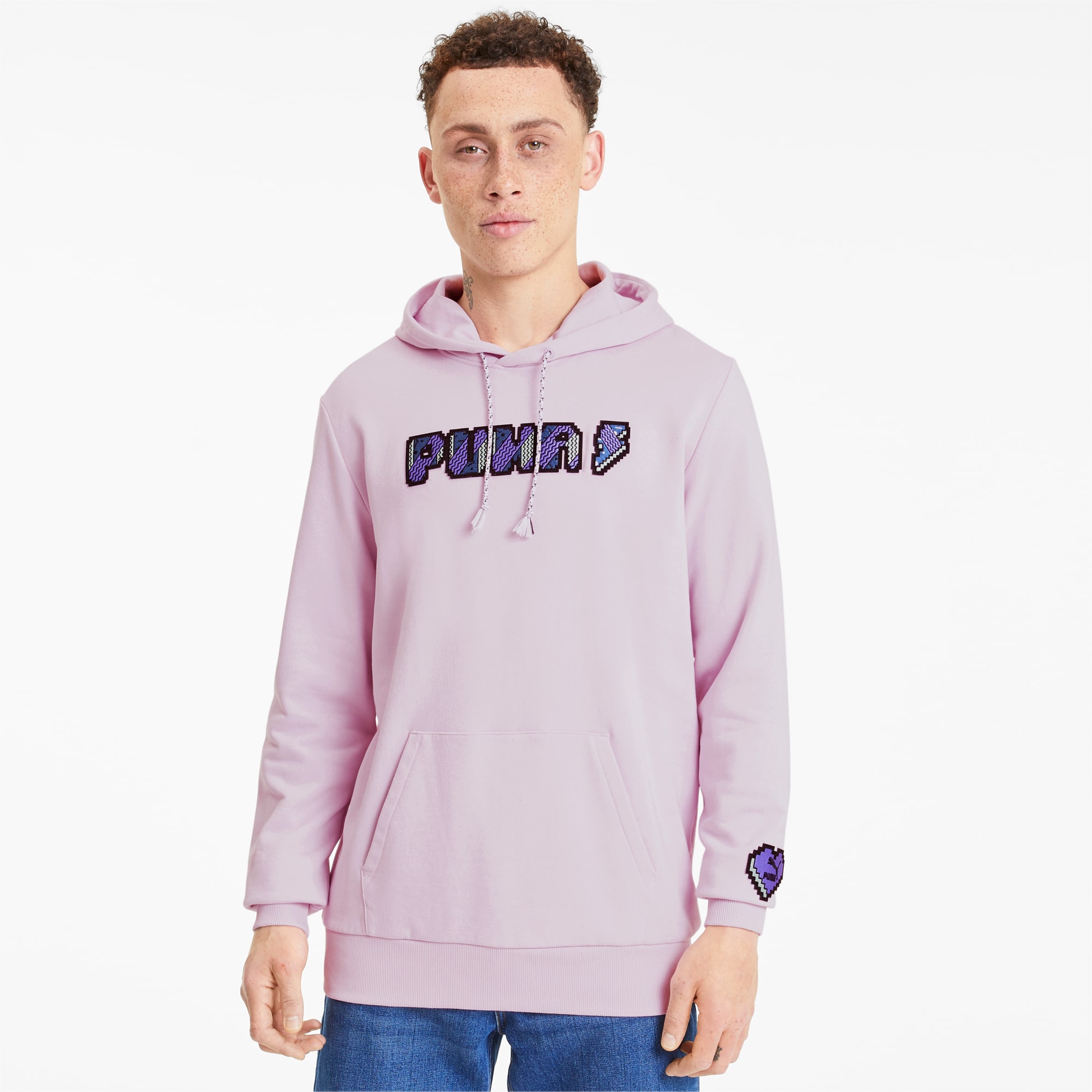 mens pink puma hoodie