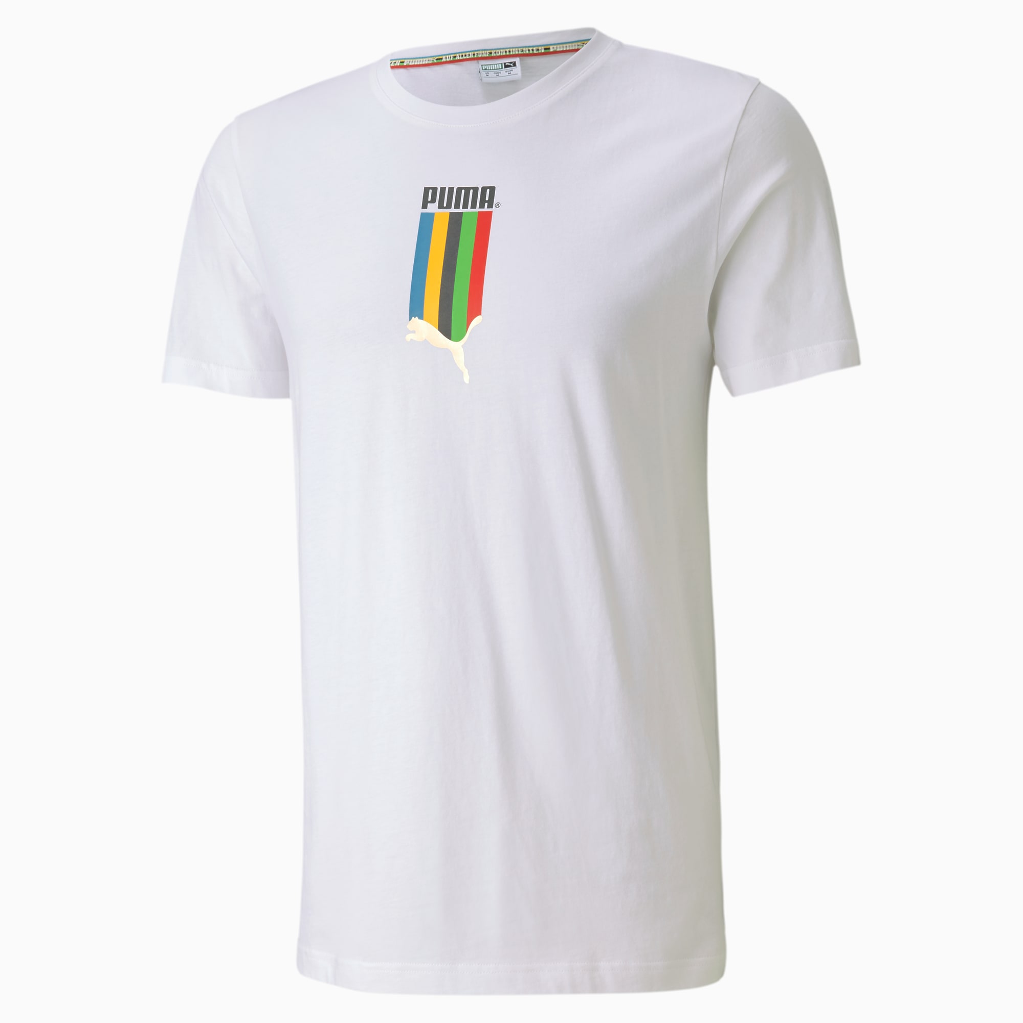 white and gold puma shirt
