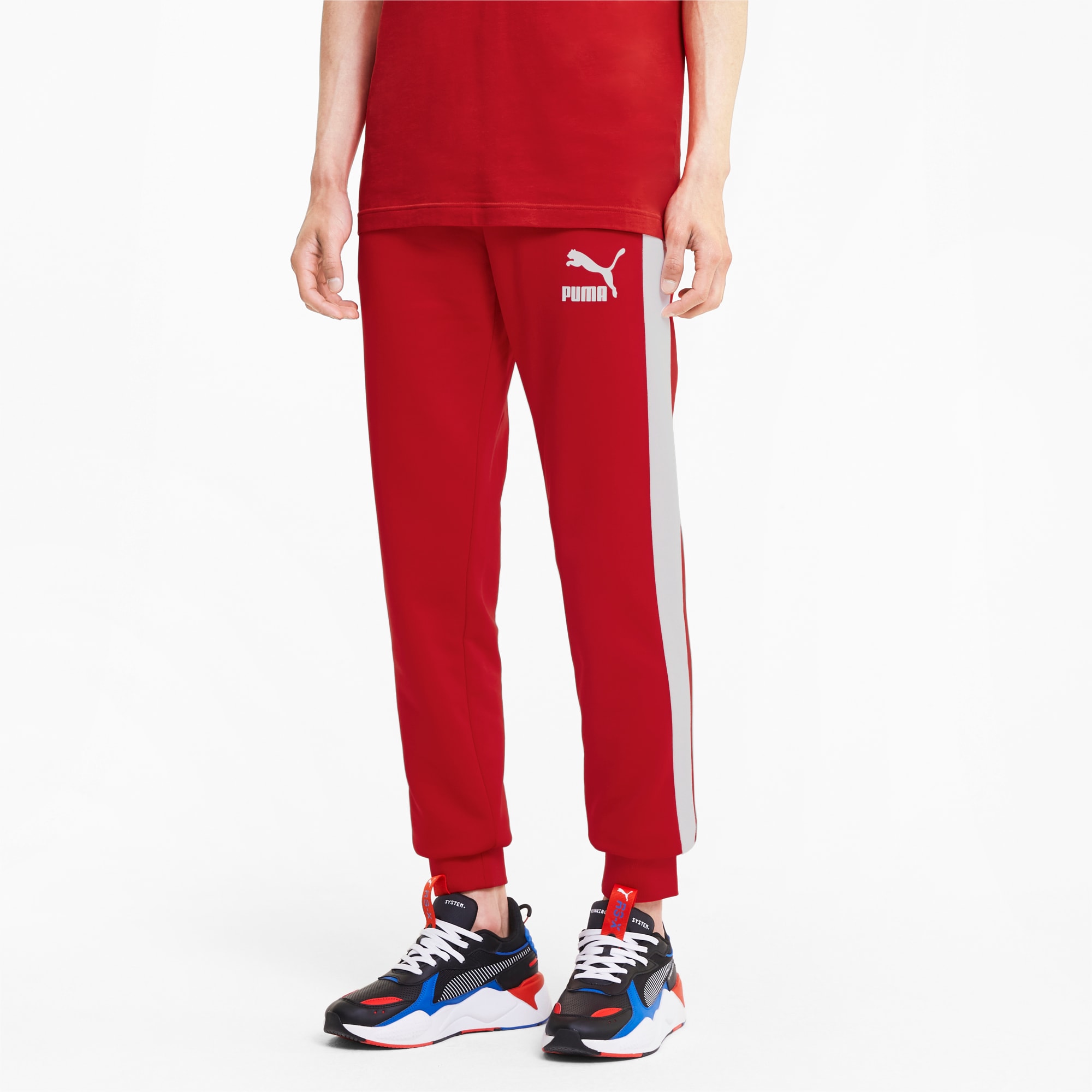 red puma pants