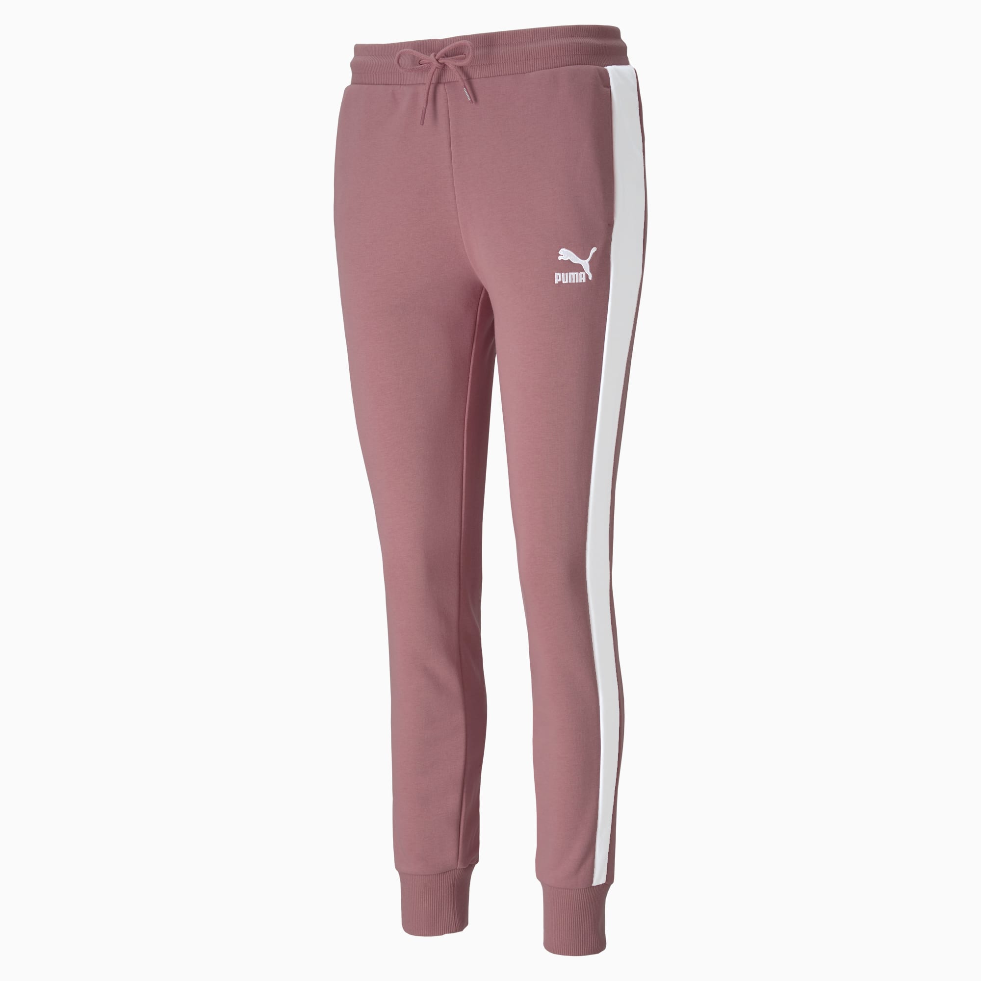 NEW Puma Women's Classics T7 Track Pants - Bubblegum Pink / White