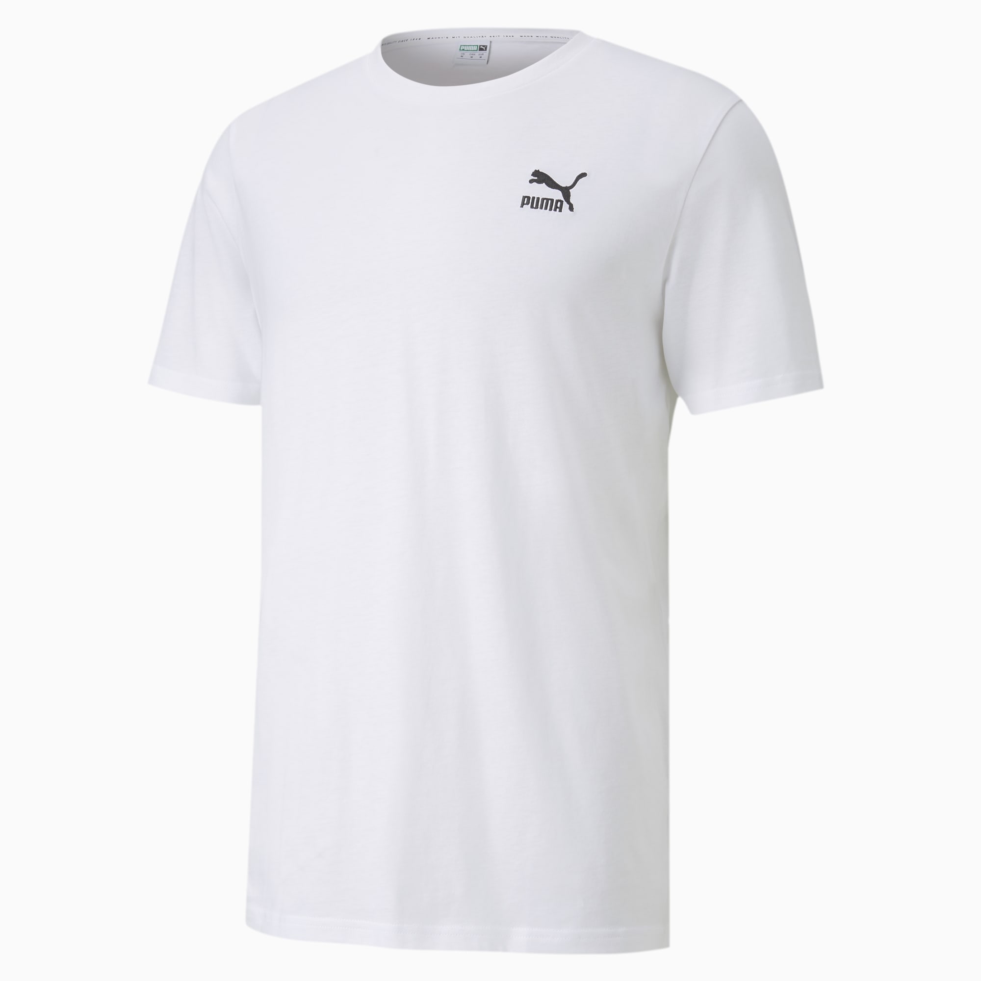 Classics Logo Embroidered Men's Tee, Puma White, large-SEA