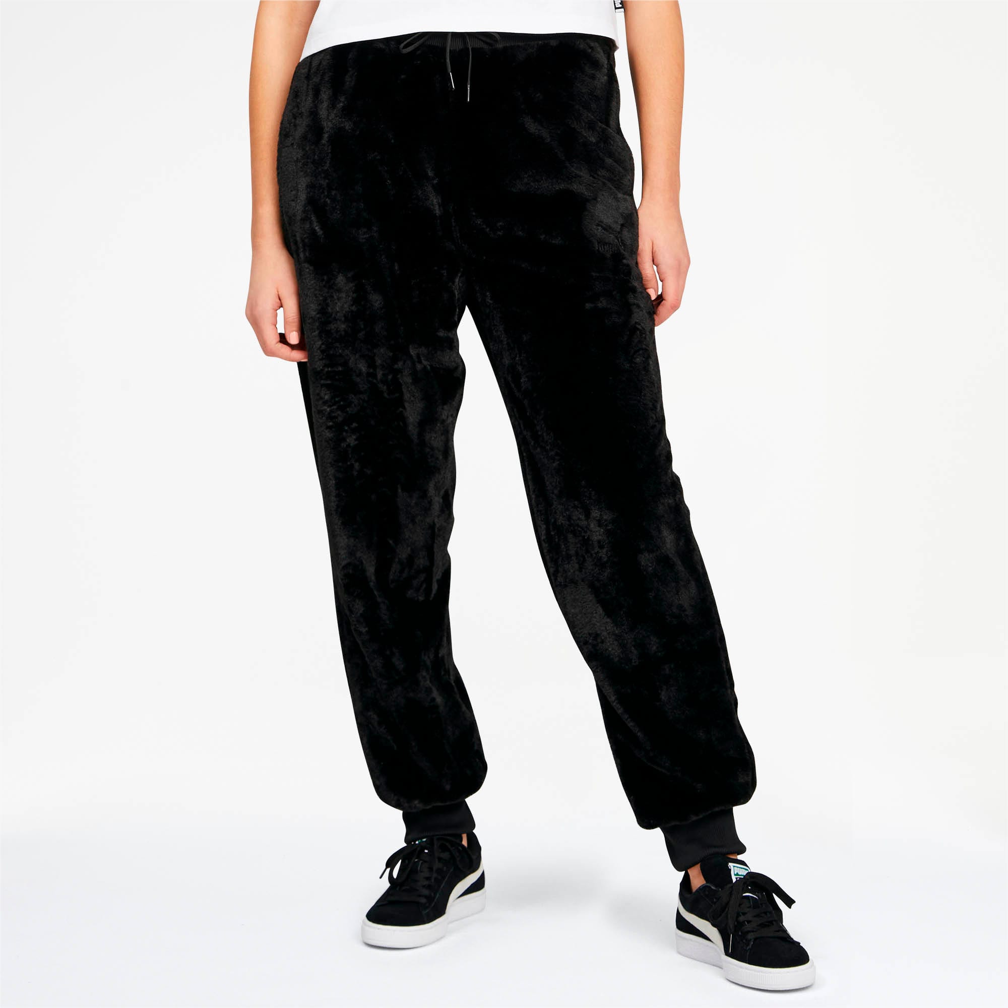 Puma faux fur joggers on sale