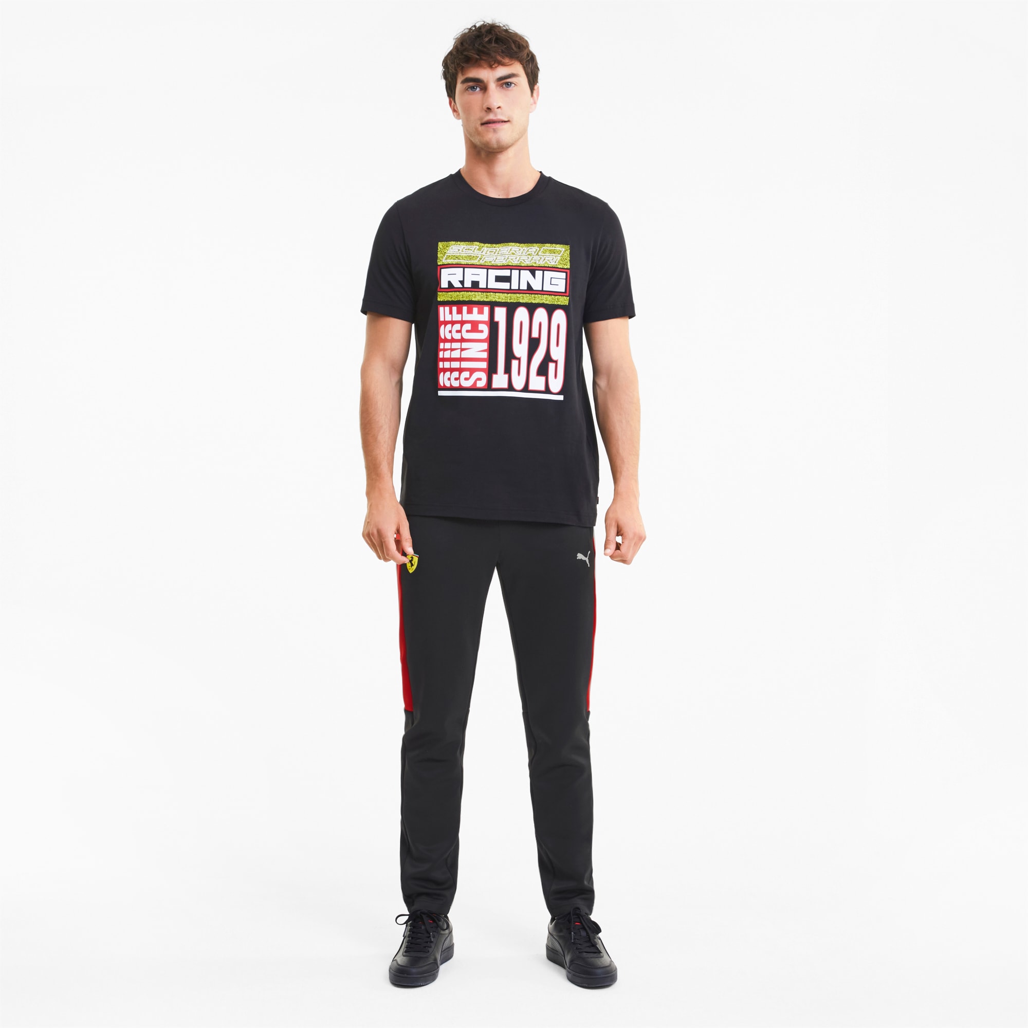 Puma Pantaloni da tuta Ferrari Race T7 597945 Nero Slim Fit