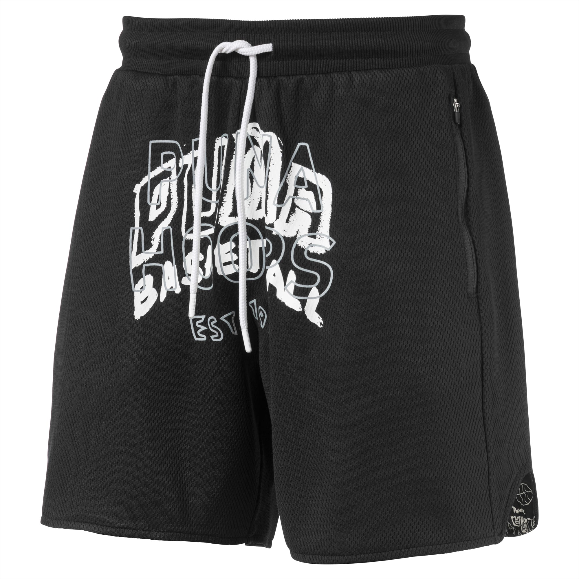 Reversible Men's Basketball Shorts, Puma Black, large-SEA