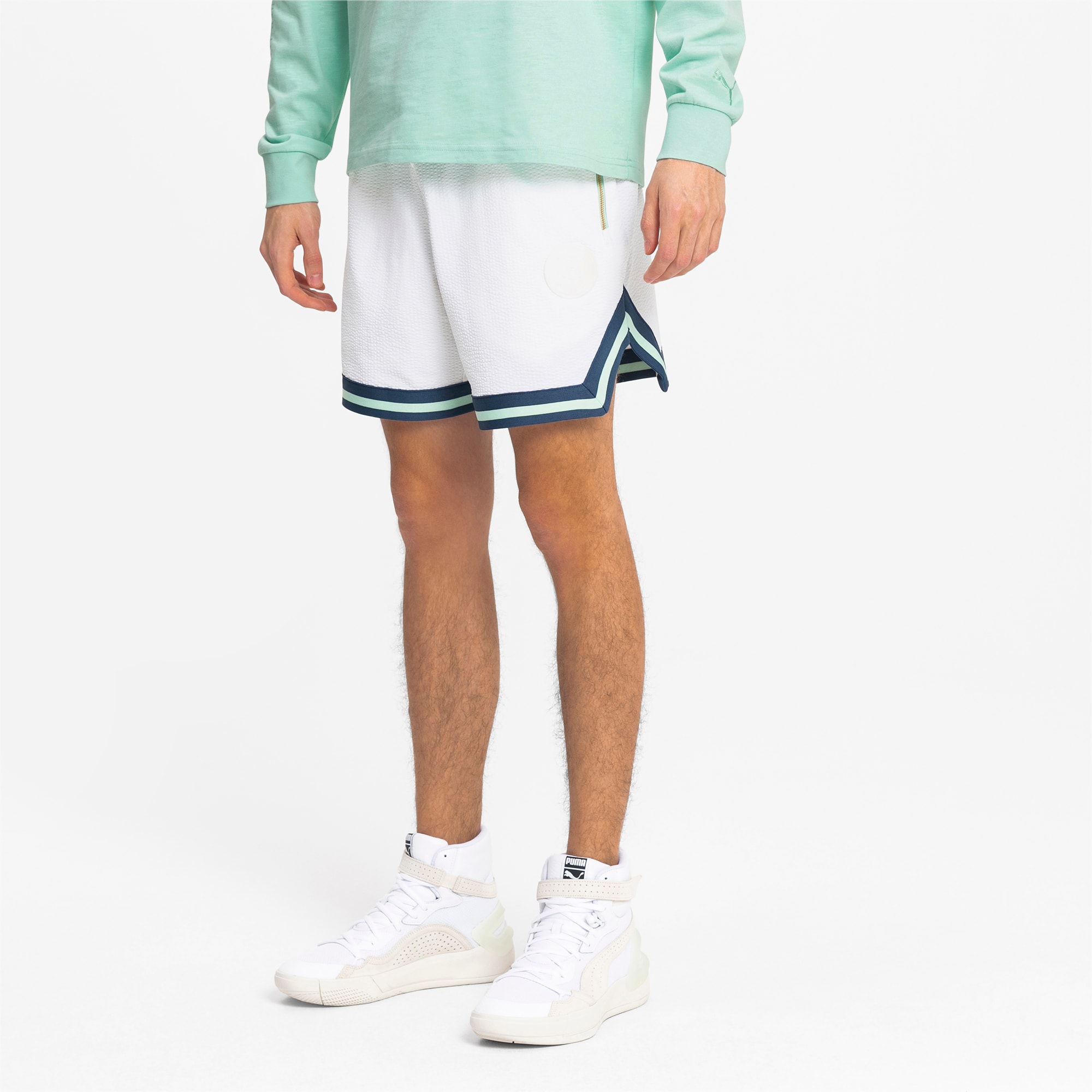 Step Back Men S Basketball Shorts Puma White Puma Neu Eingetroffen Puma
