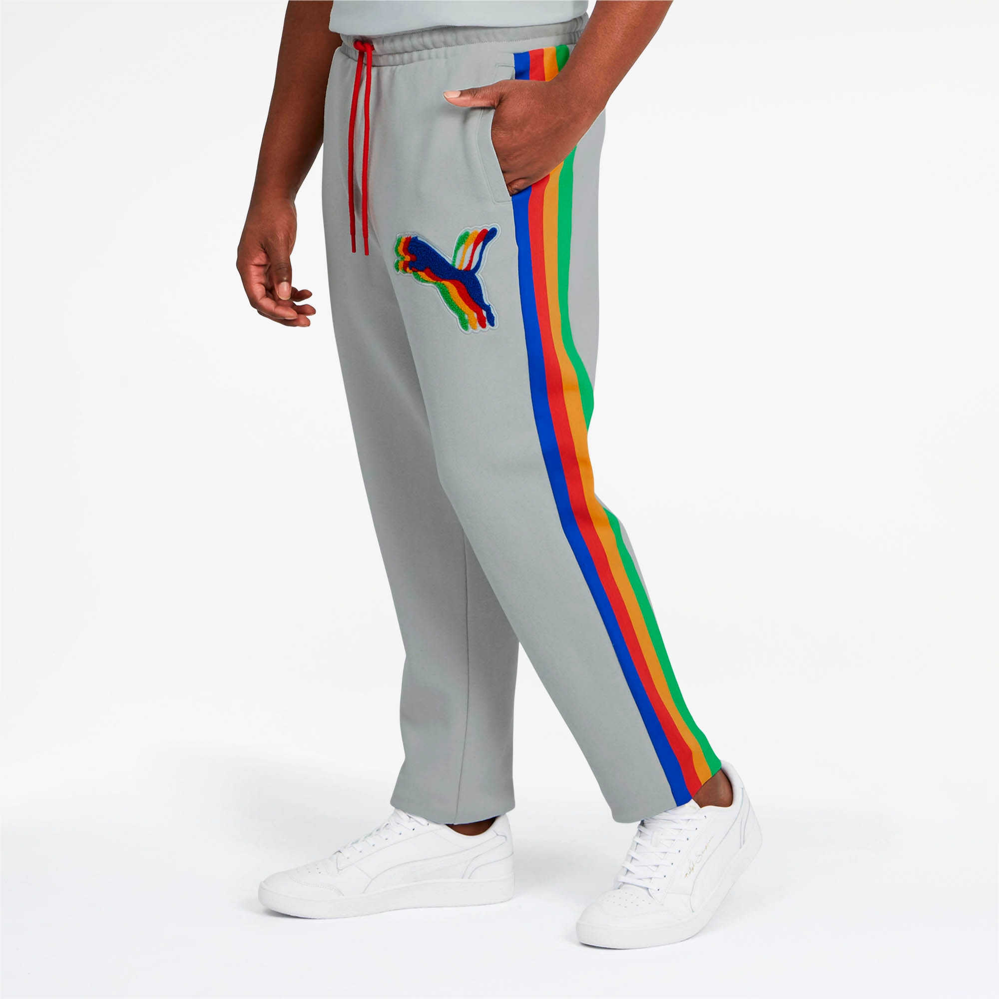 puma sweatpants with white stripe