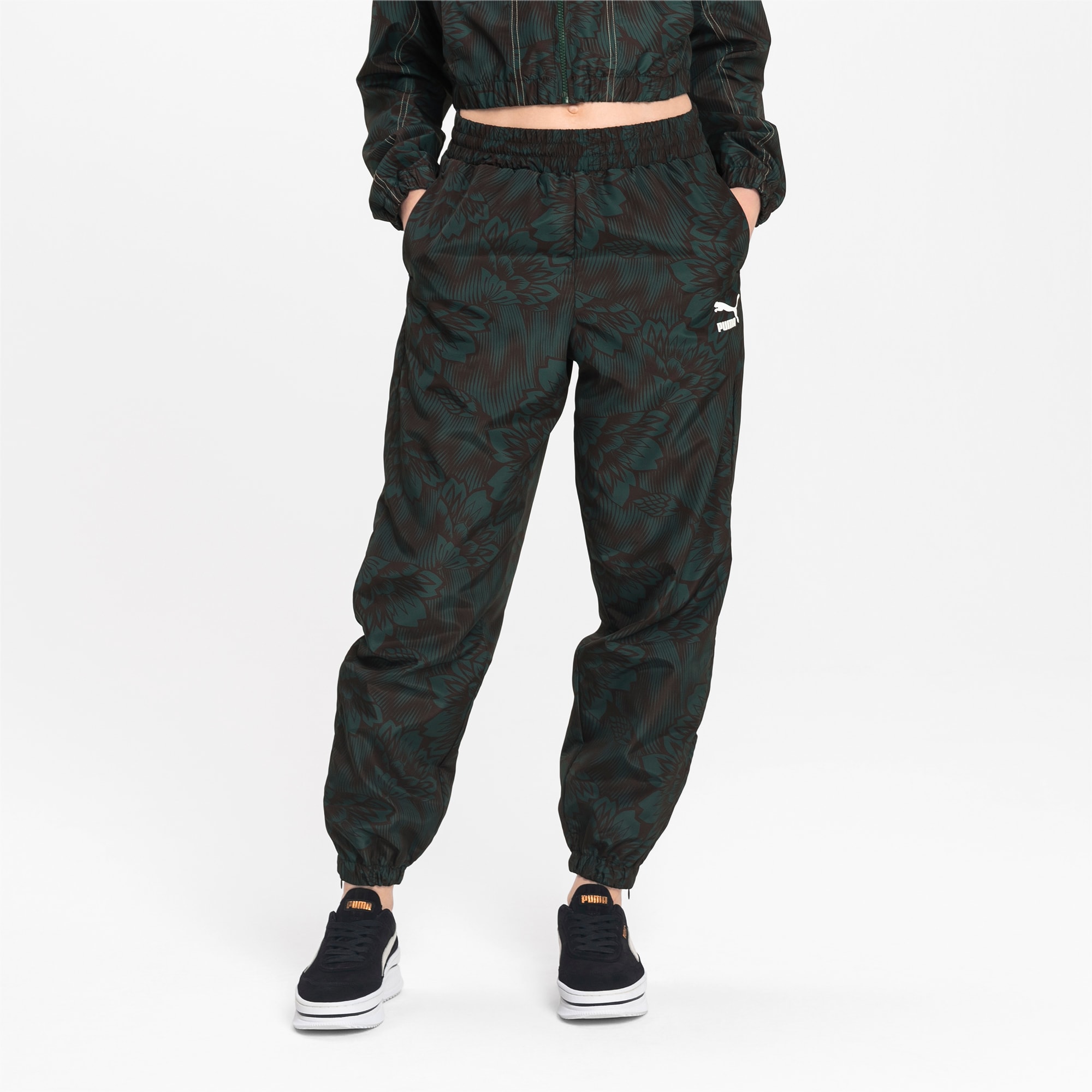 puma track pants green