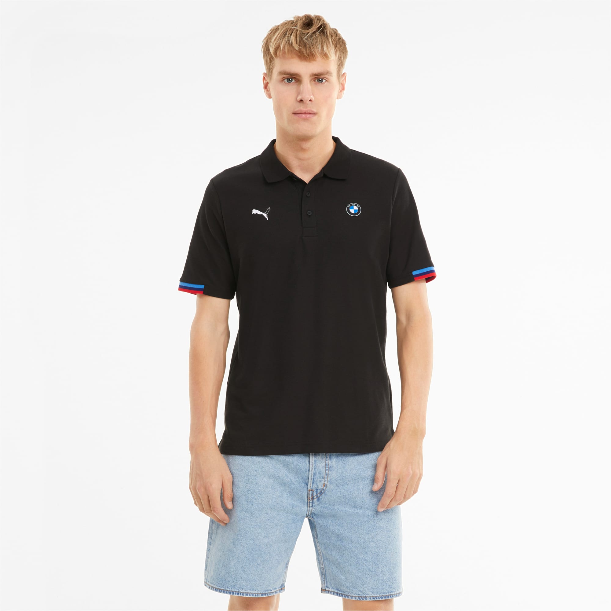BMW M Motorsport Men's Polo Shirt, Puma Black, large-SEA