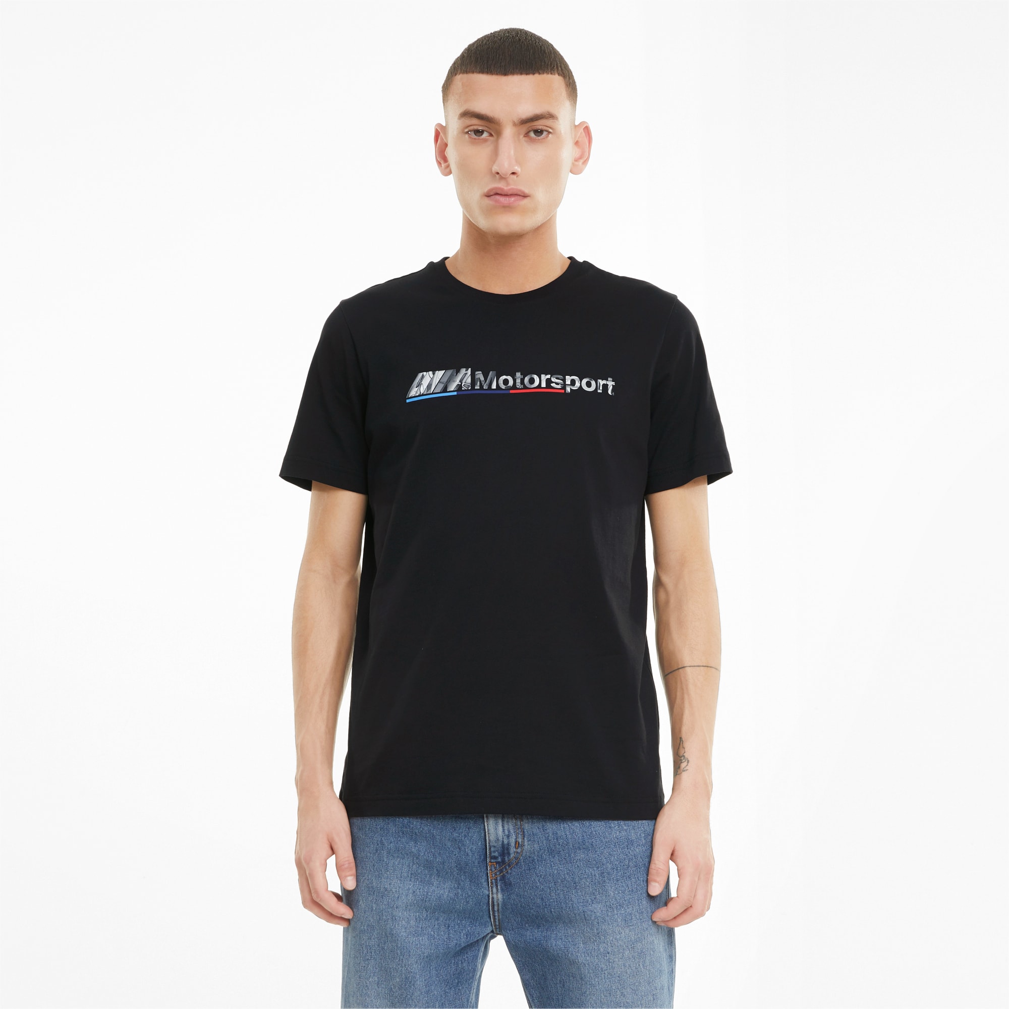 BMW M Motorsport Logo Men's Tee, Puma Black, large-SEA