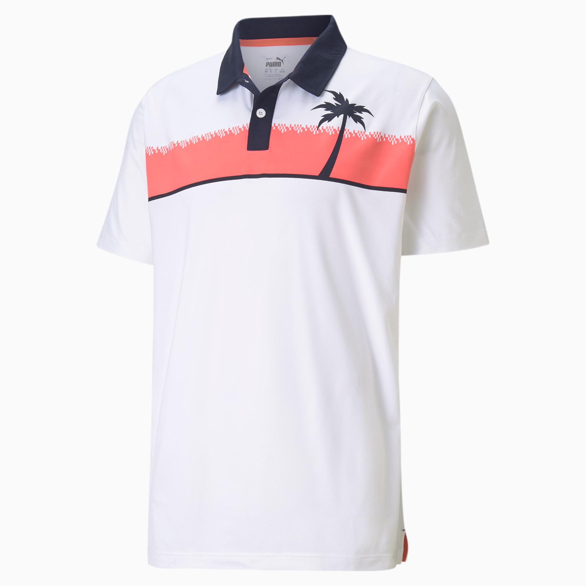 green puma golf shirt