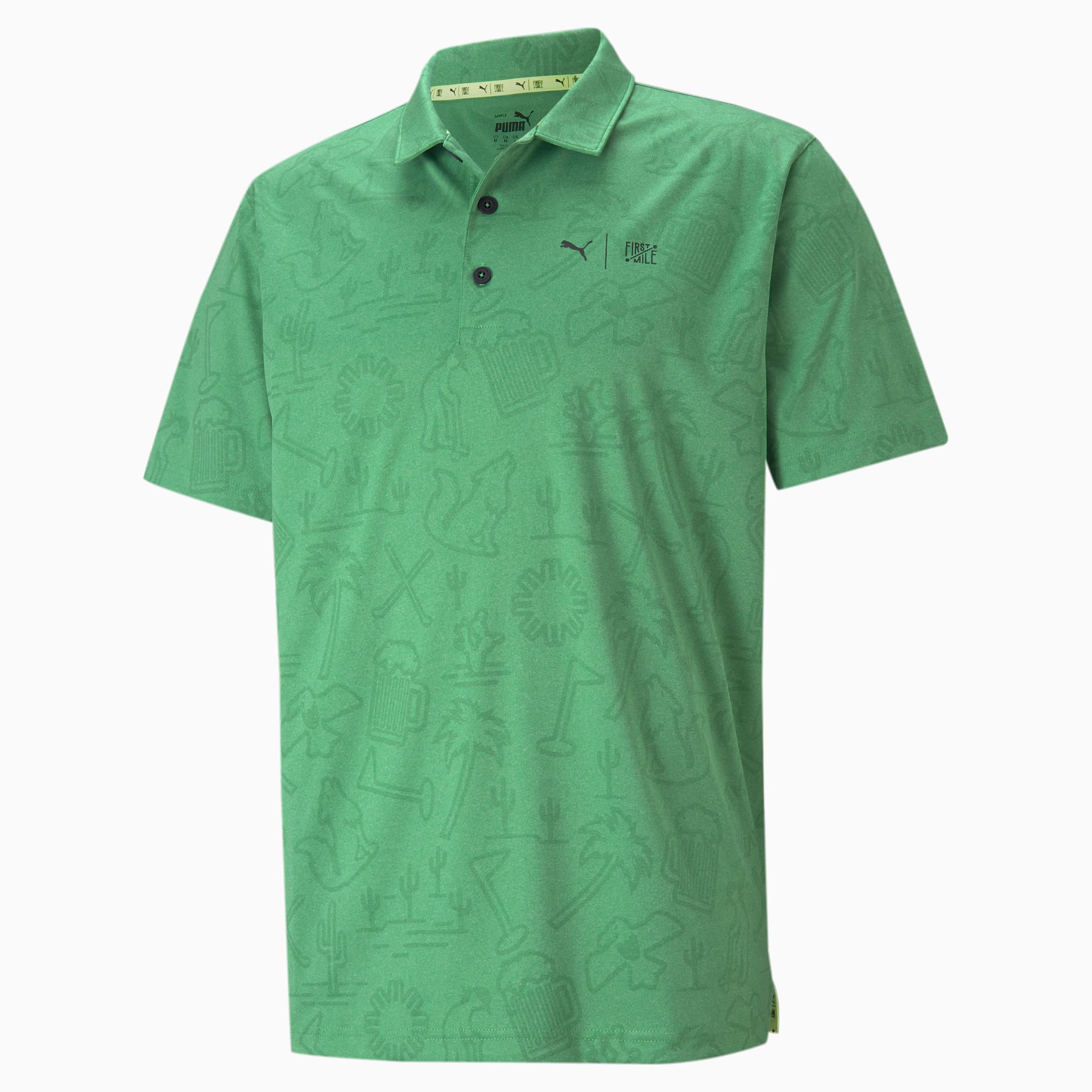 green puma golf shirt