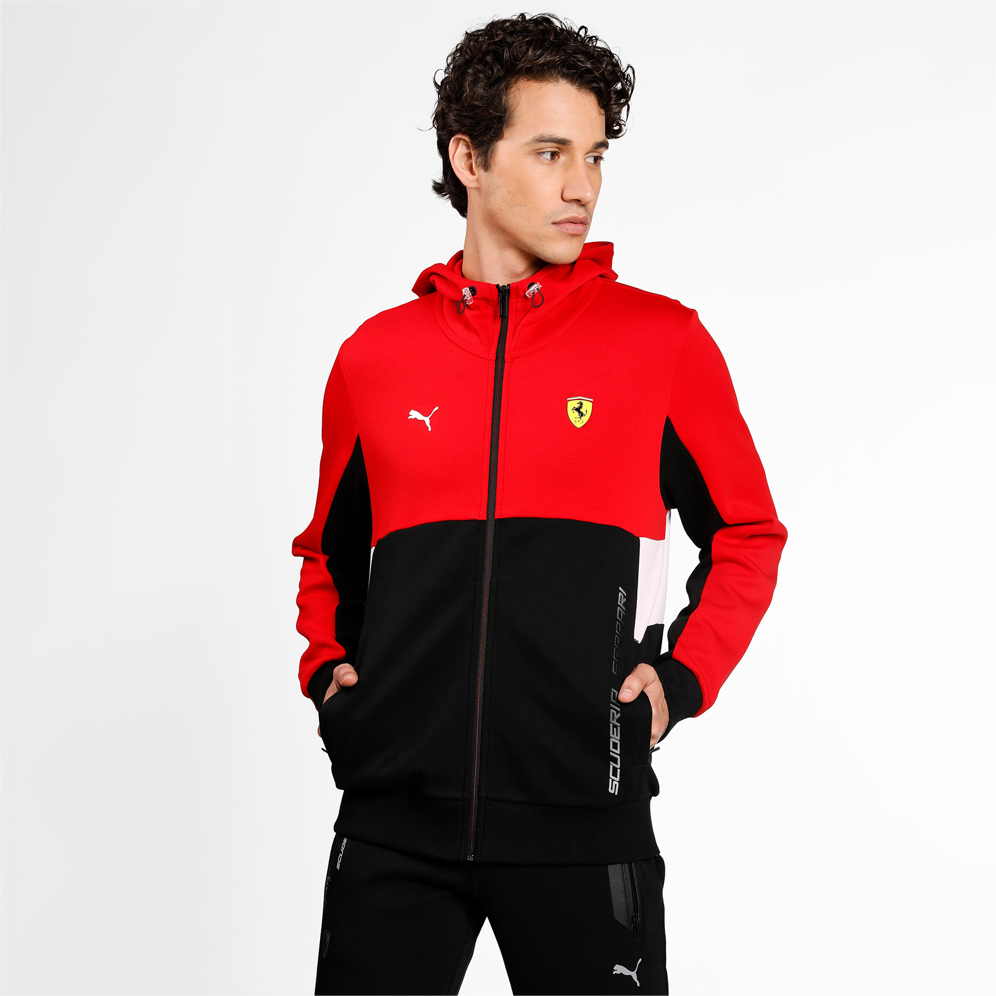 Scuderia Ferrari Puma Shield Hooded Sweat - Red