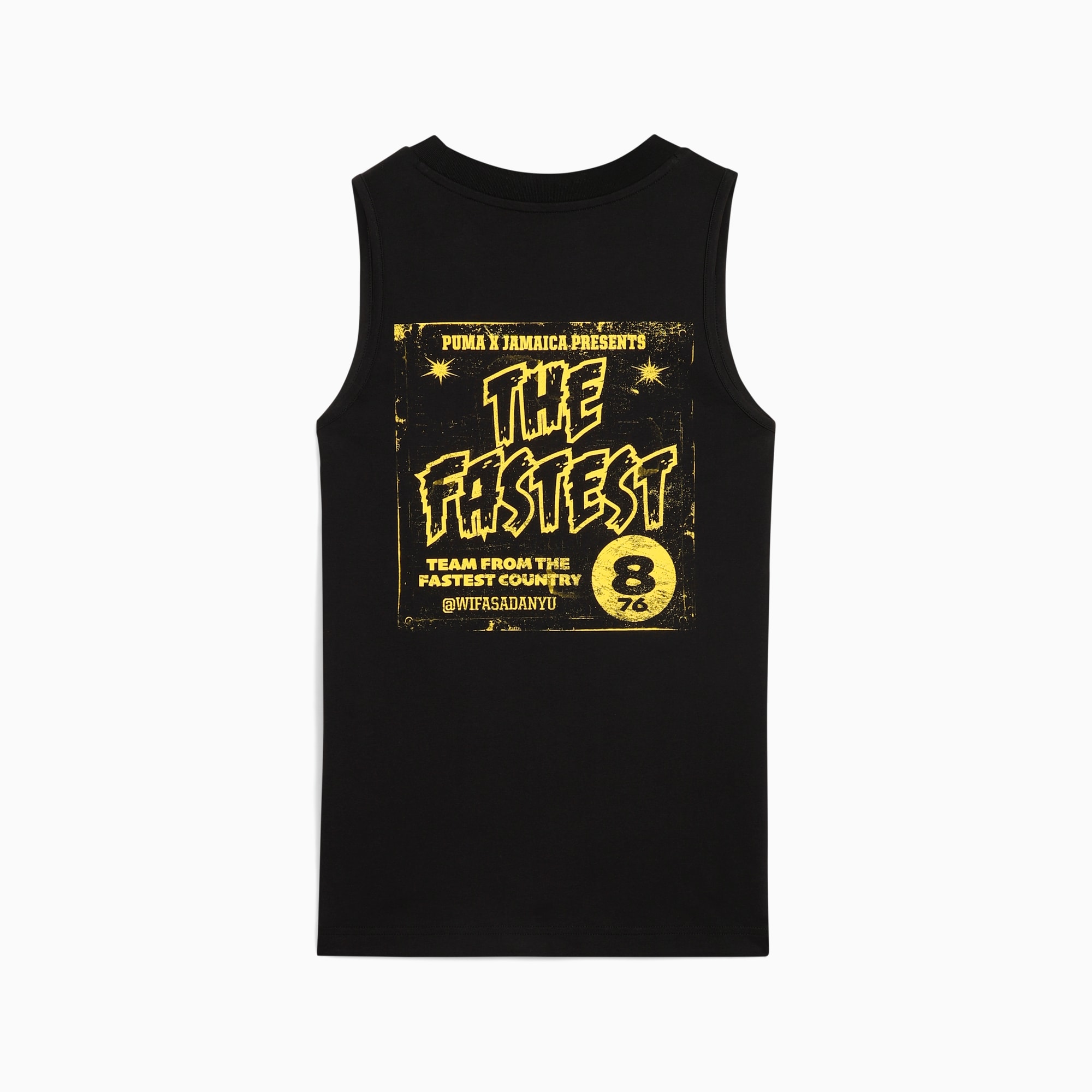 Camiseta de tirantes PUMA x JAMAICA Village Wear para mujer, PUMA Black-JAM, large