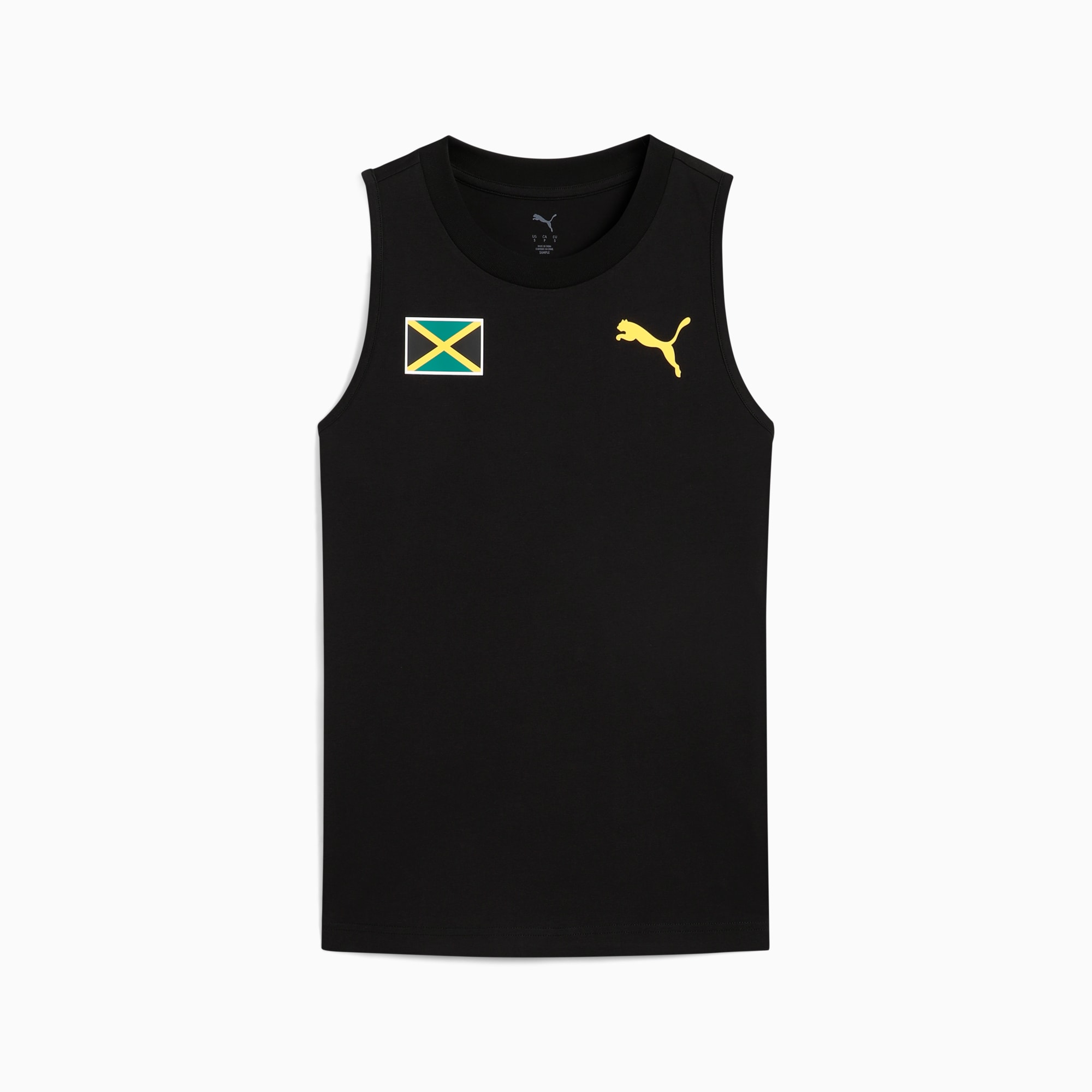 Damska koszulka bez rękawów PUMA x JAMAICA Village Wear, PUMA Black-JAM, large