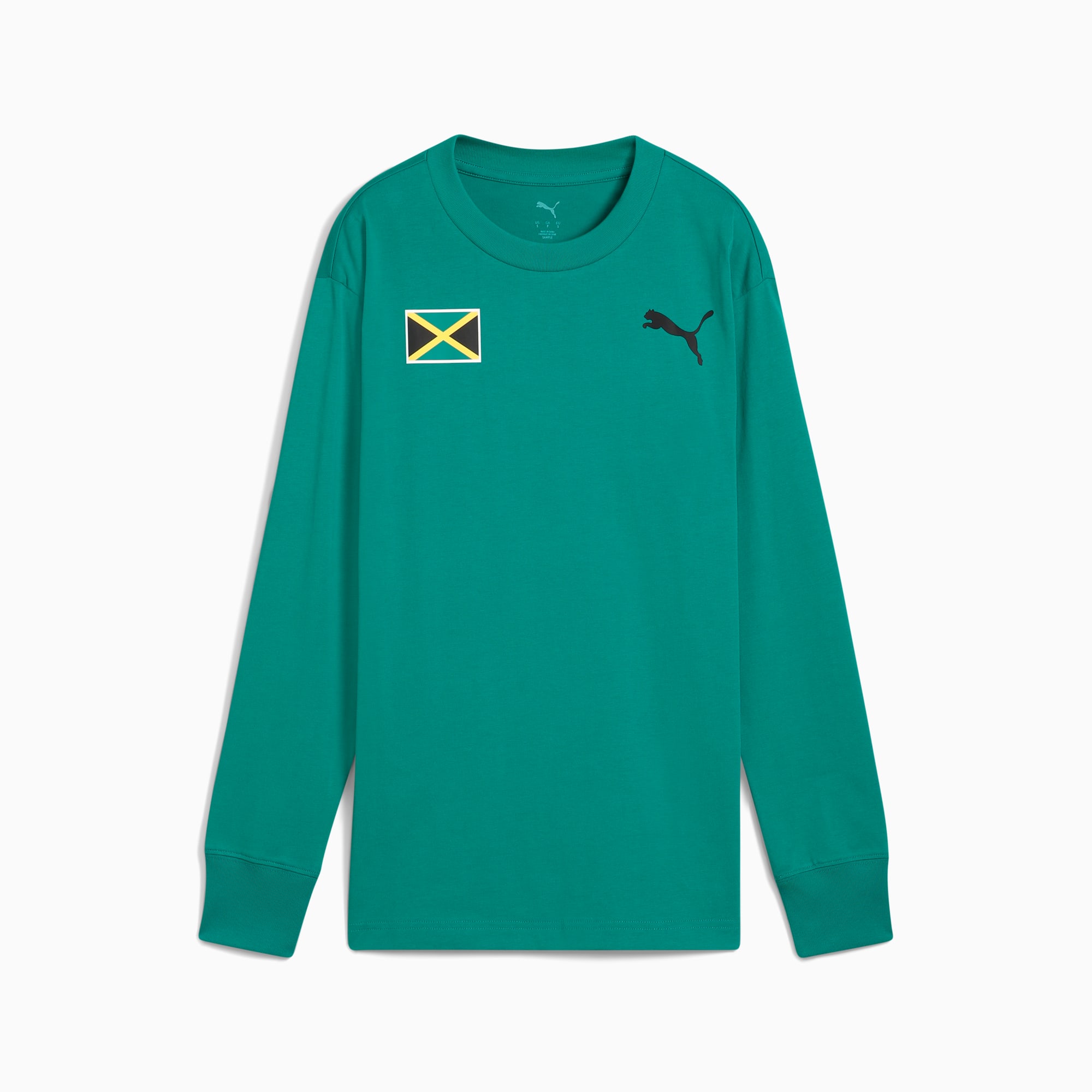 PUMA x JAMAICA Village Wear Long Sleeve Top Women, Highlands Green-Jamaica, large