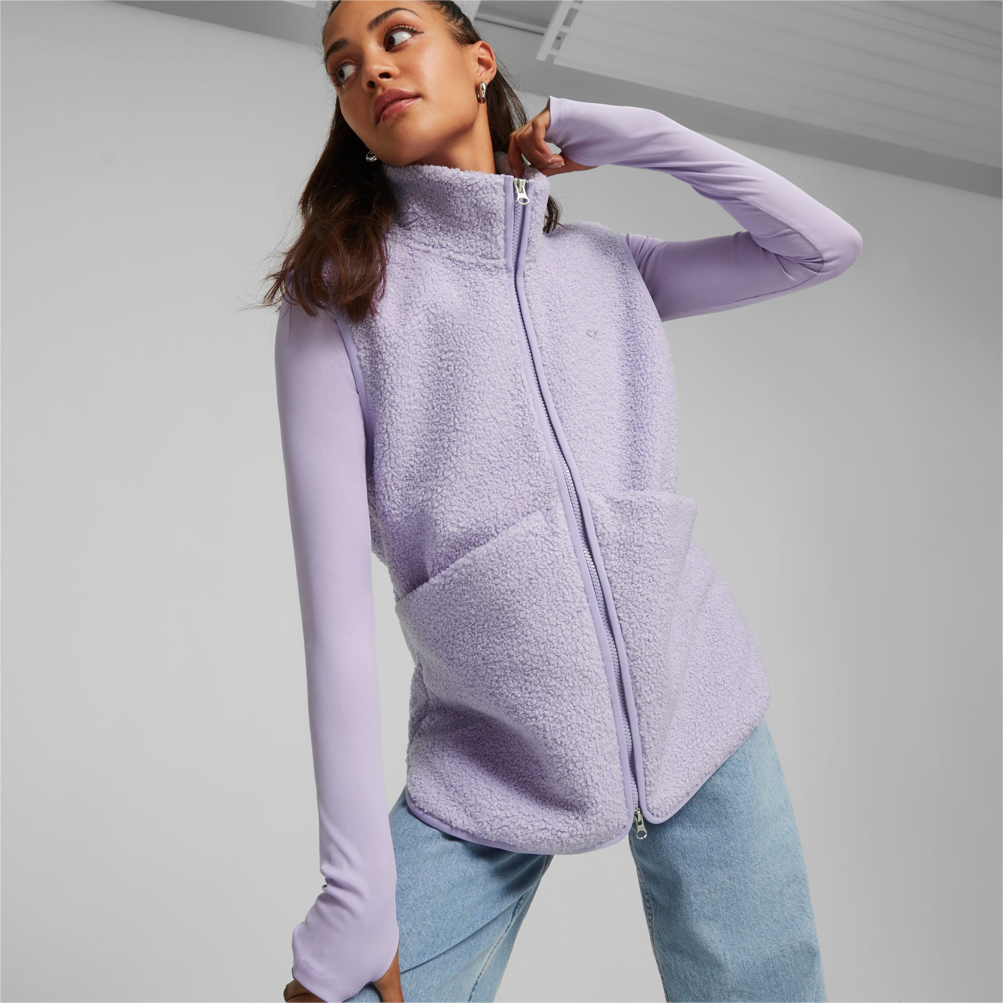 Blouson zippé sans manches polaire Femme VIOLET Synthétique TALUS