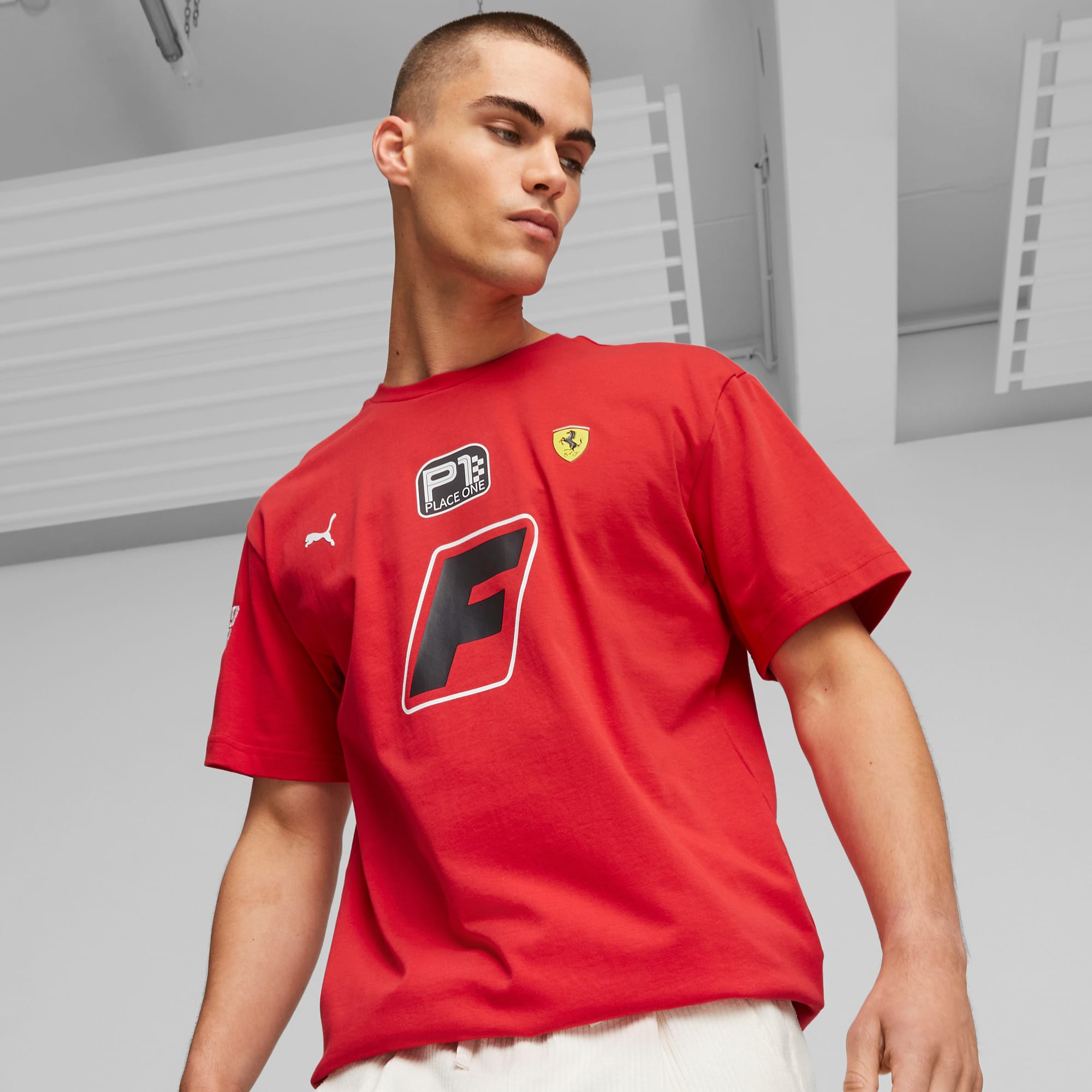 Scuderia Ferrari Men's Puma Graphic T-Shirt-Red/Black