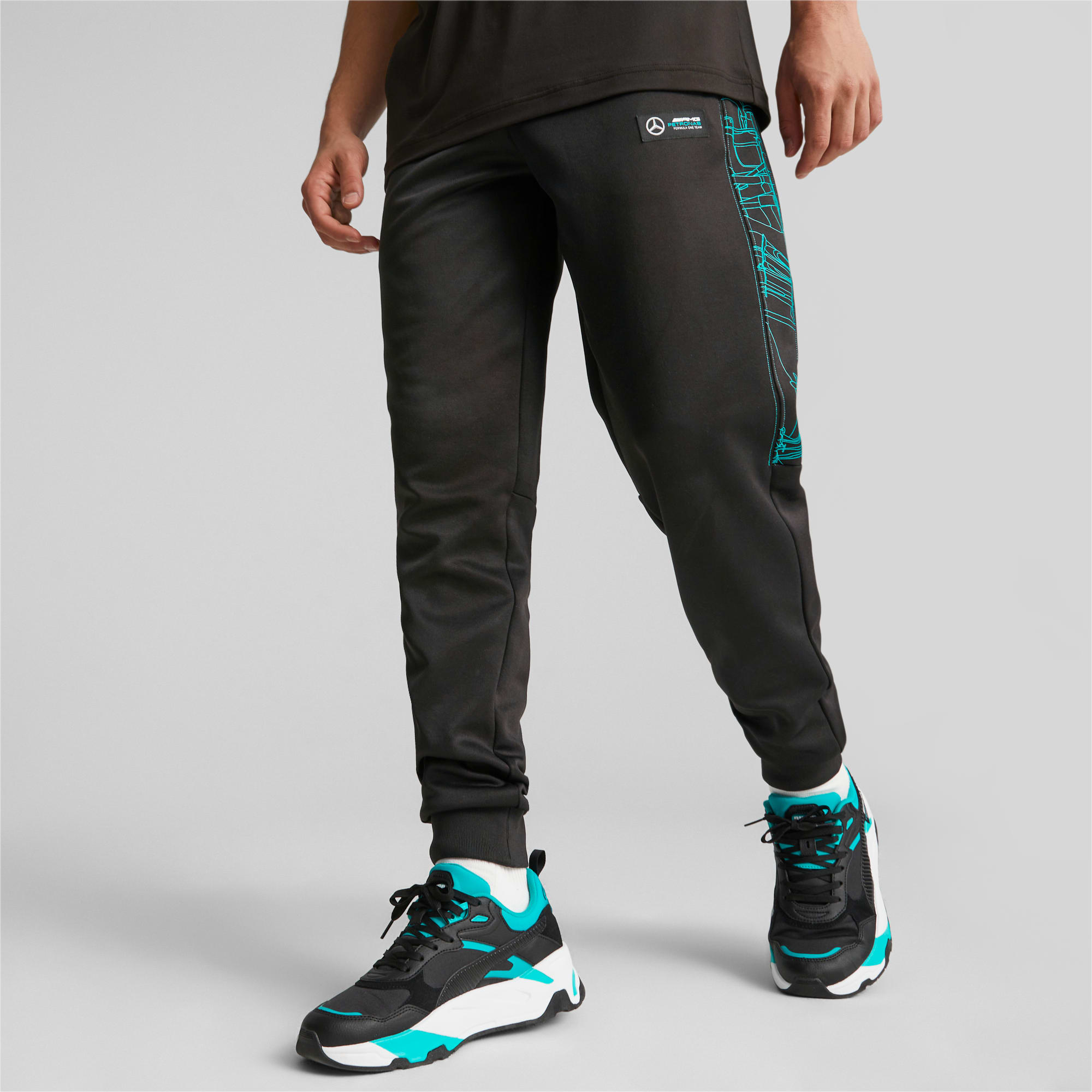 Mercedes AMG PETRONAS Men s MT7 Regular Motorsport Track Pants PUMA Black PUMA Shoes PUMA
