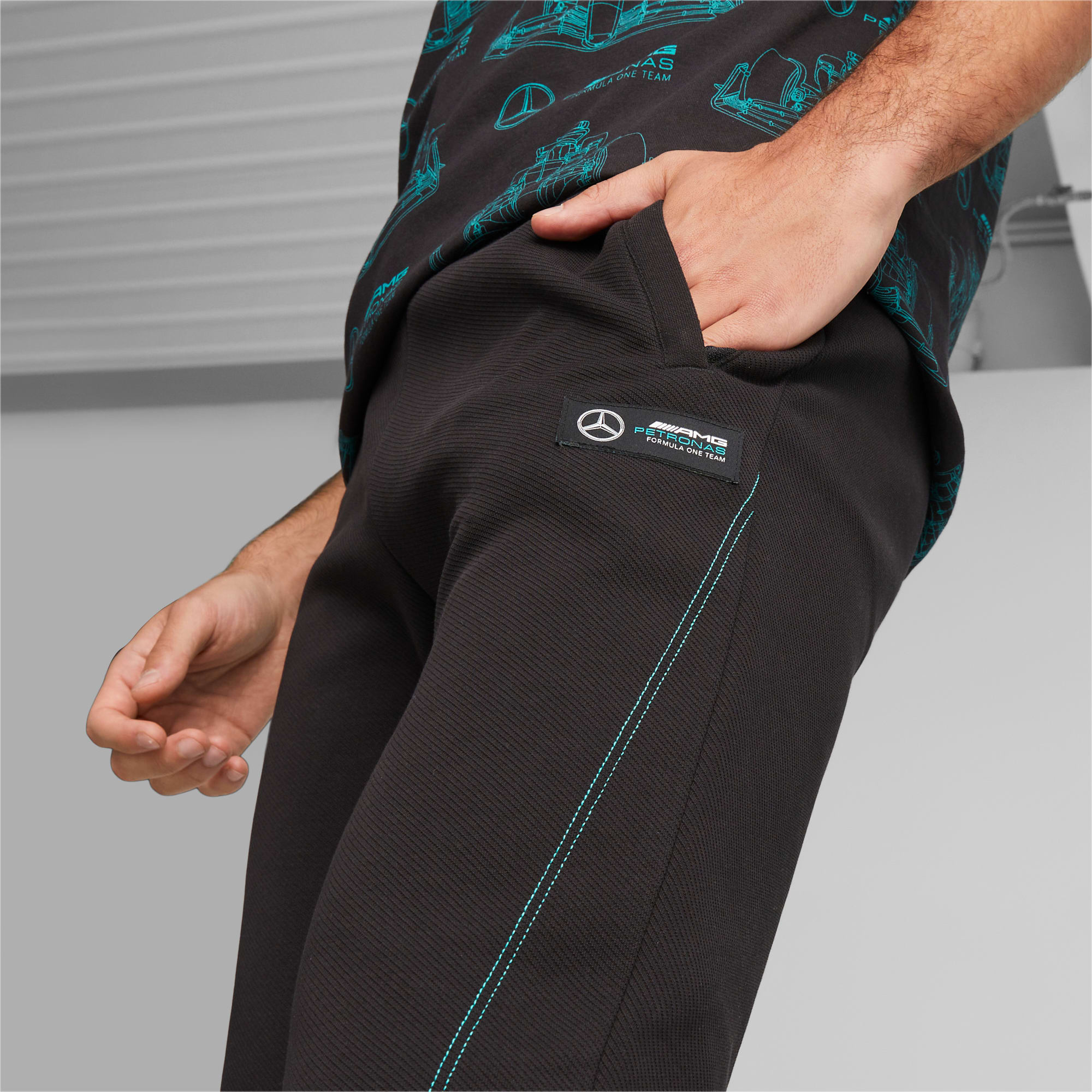 Mercedes AMG PETRONAS Men s Motorsport Sweatpants PUMA Black