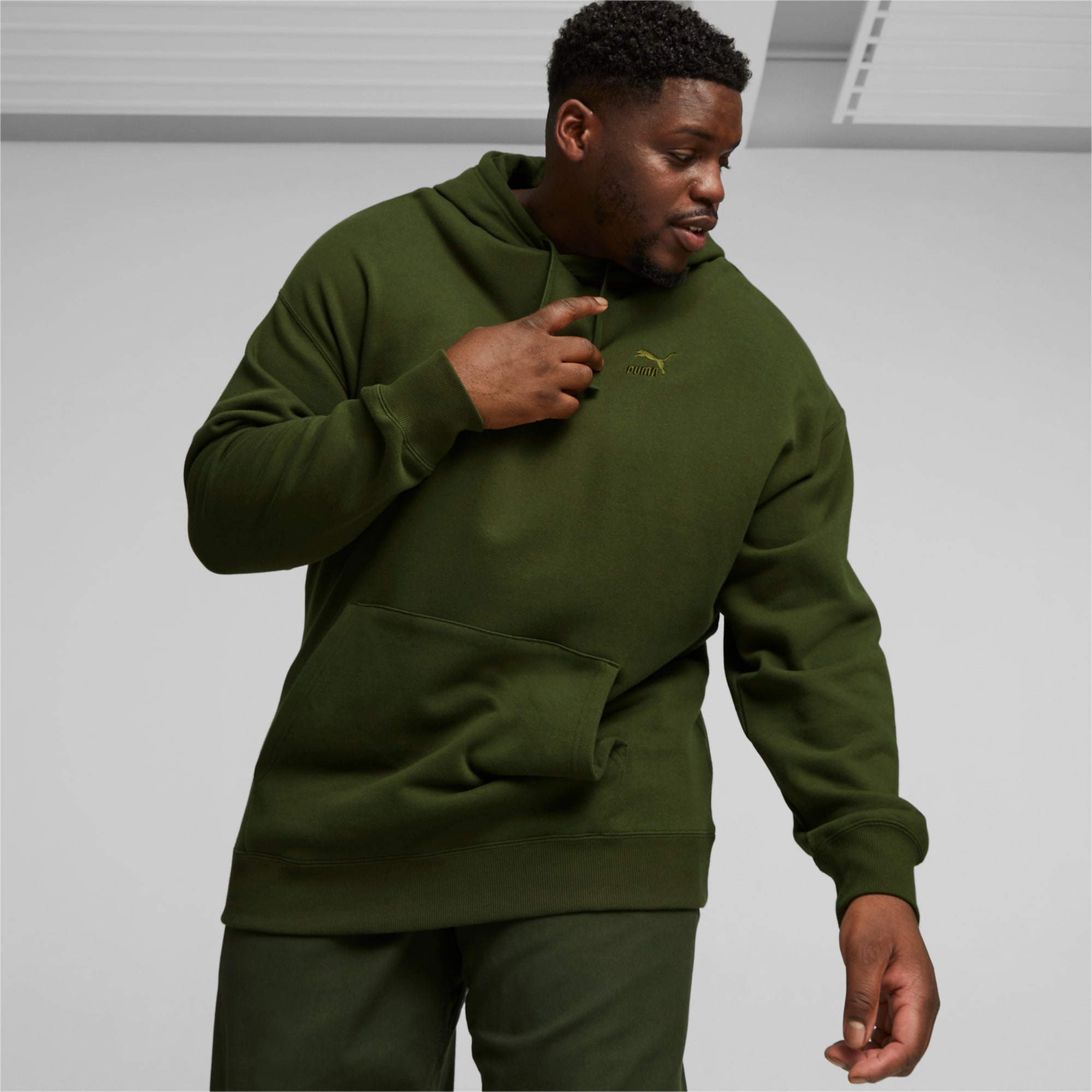 Khaki green clearance puma hoodie