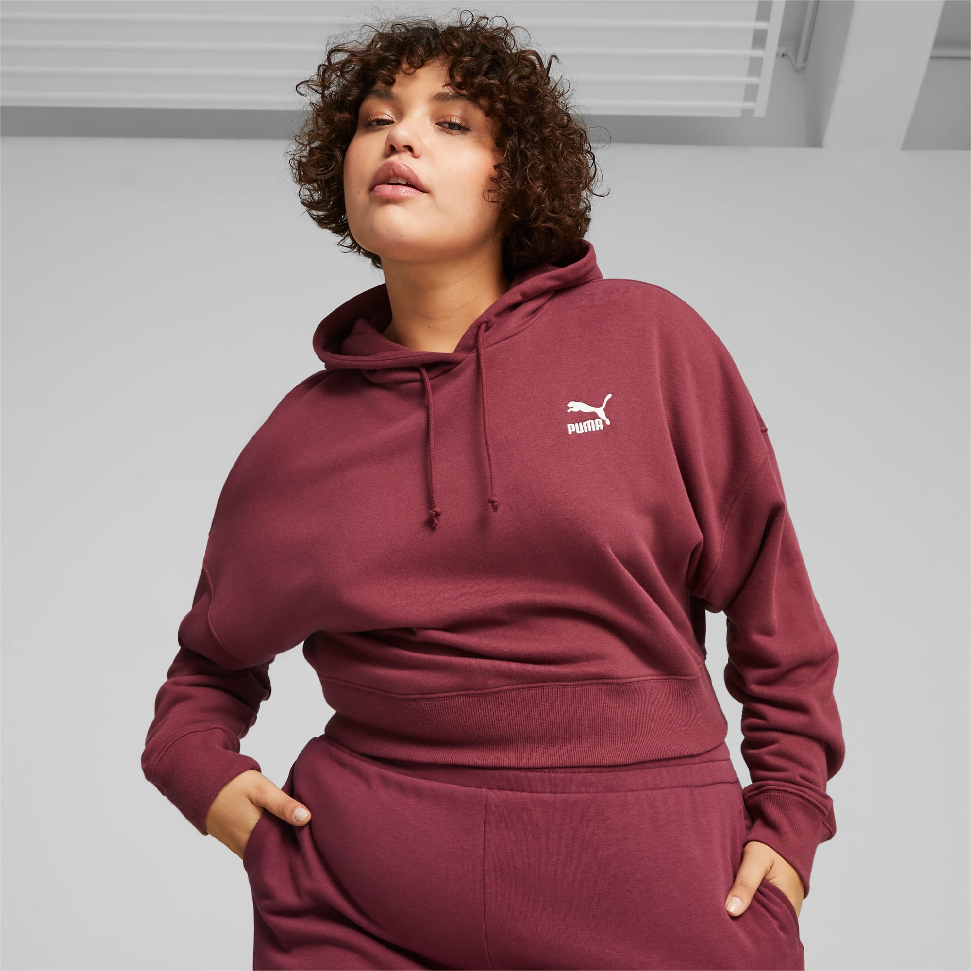Puma burgundy hoodie women's online