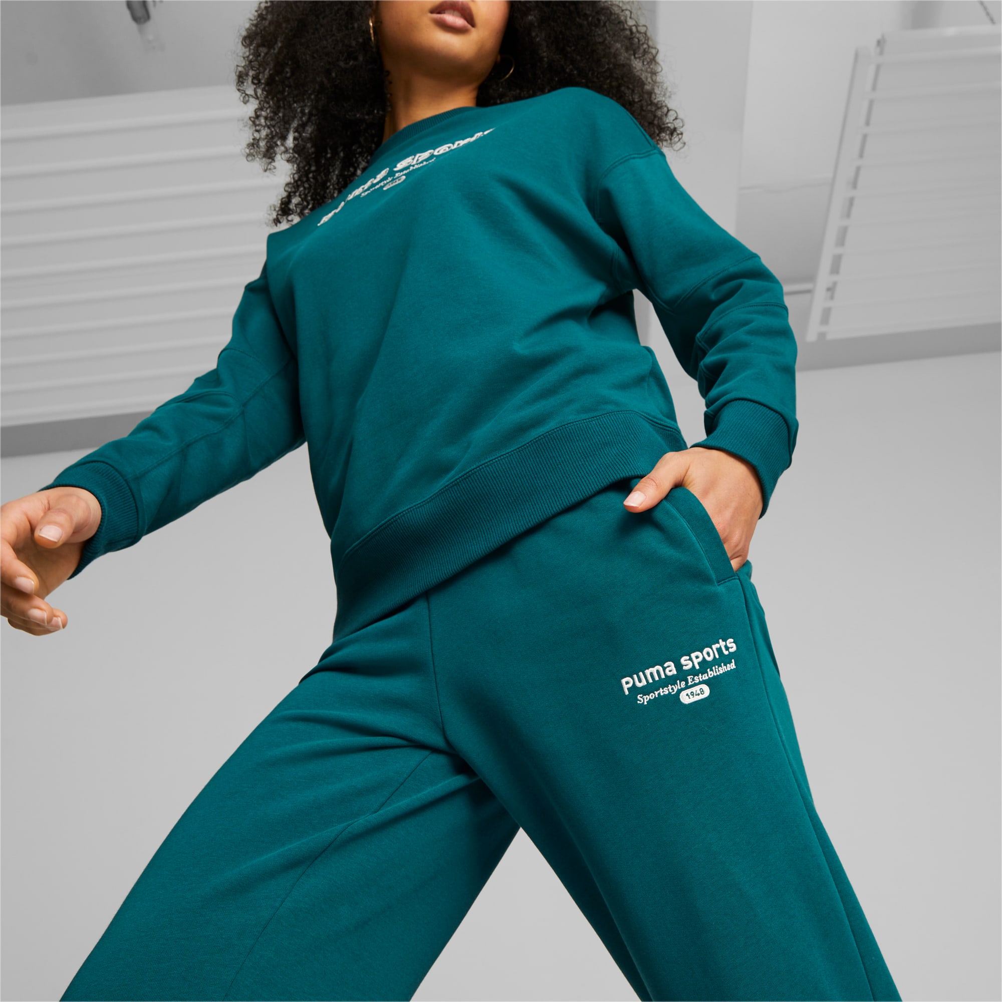 Puma green tracksuit top womens