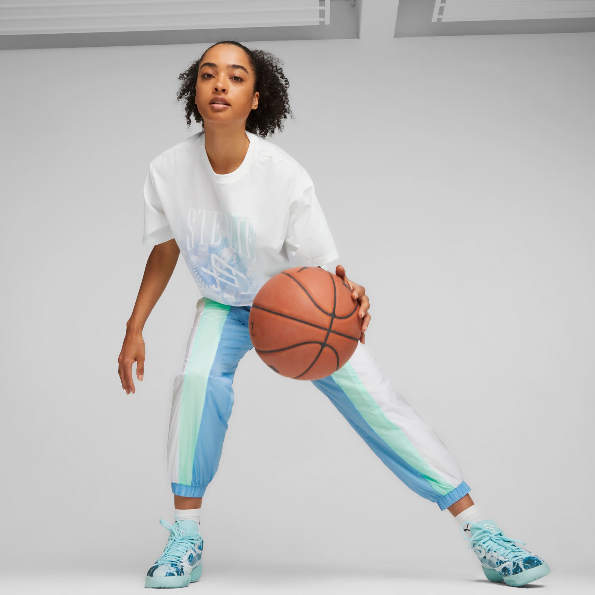 Nike mini metallic swoosh top colour block shorts in multi