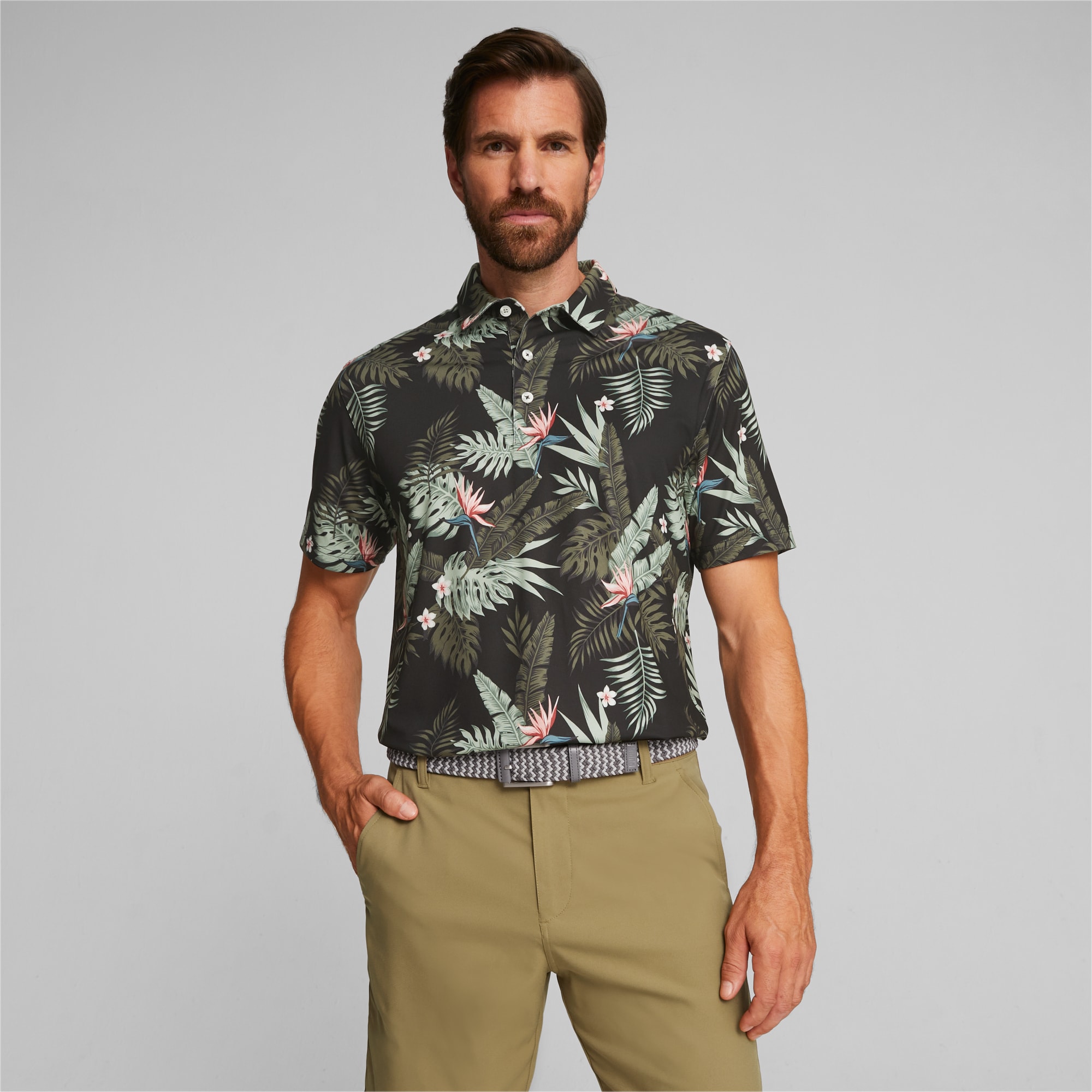 Hawaiian print golf shirts store