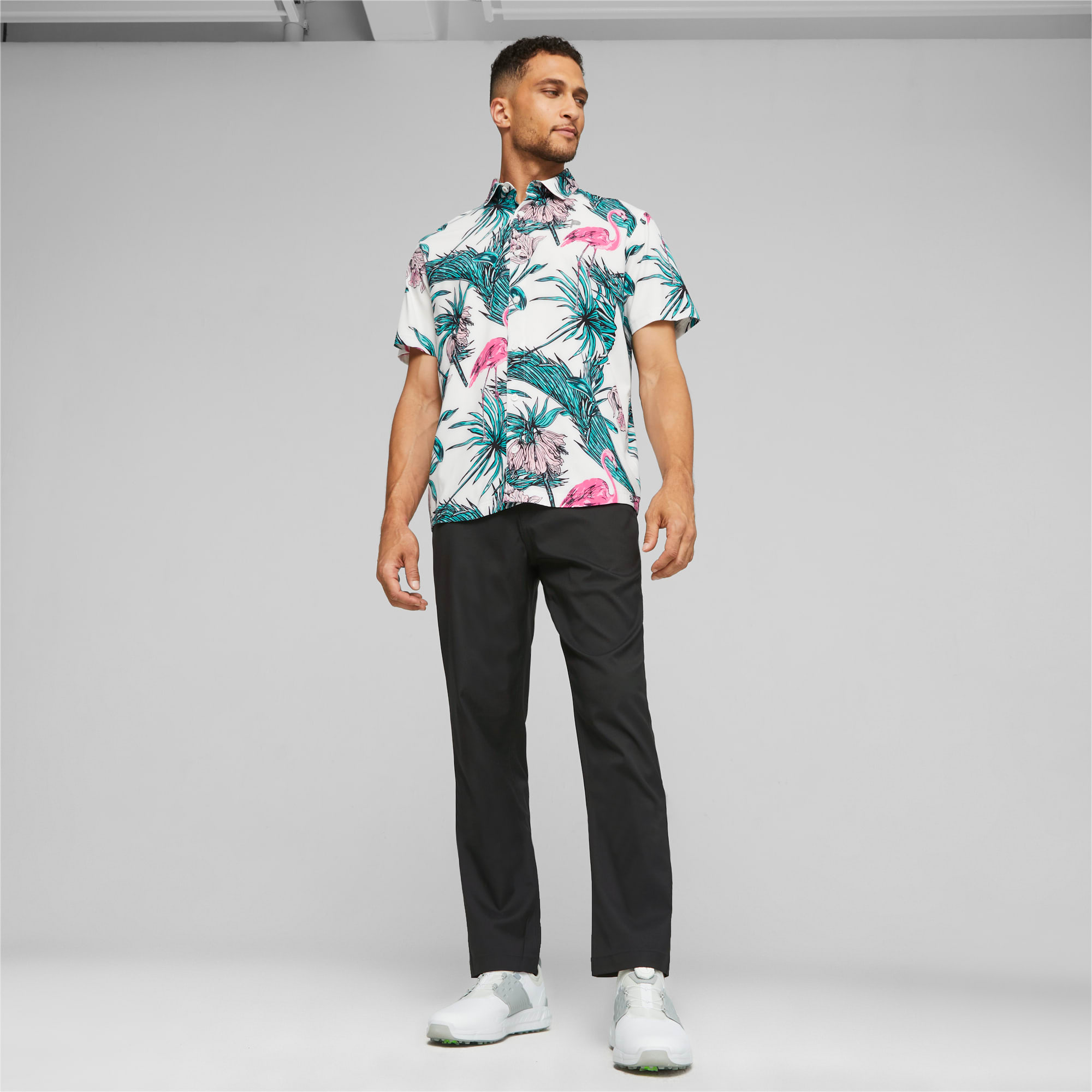 Puma button down golf store shirt