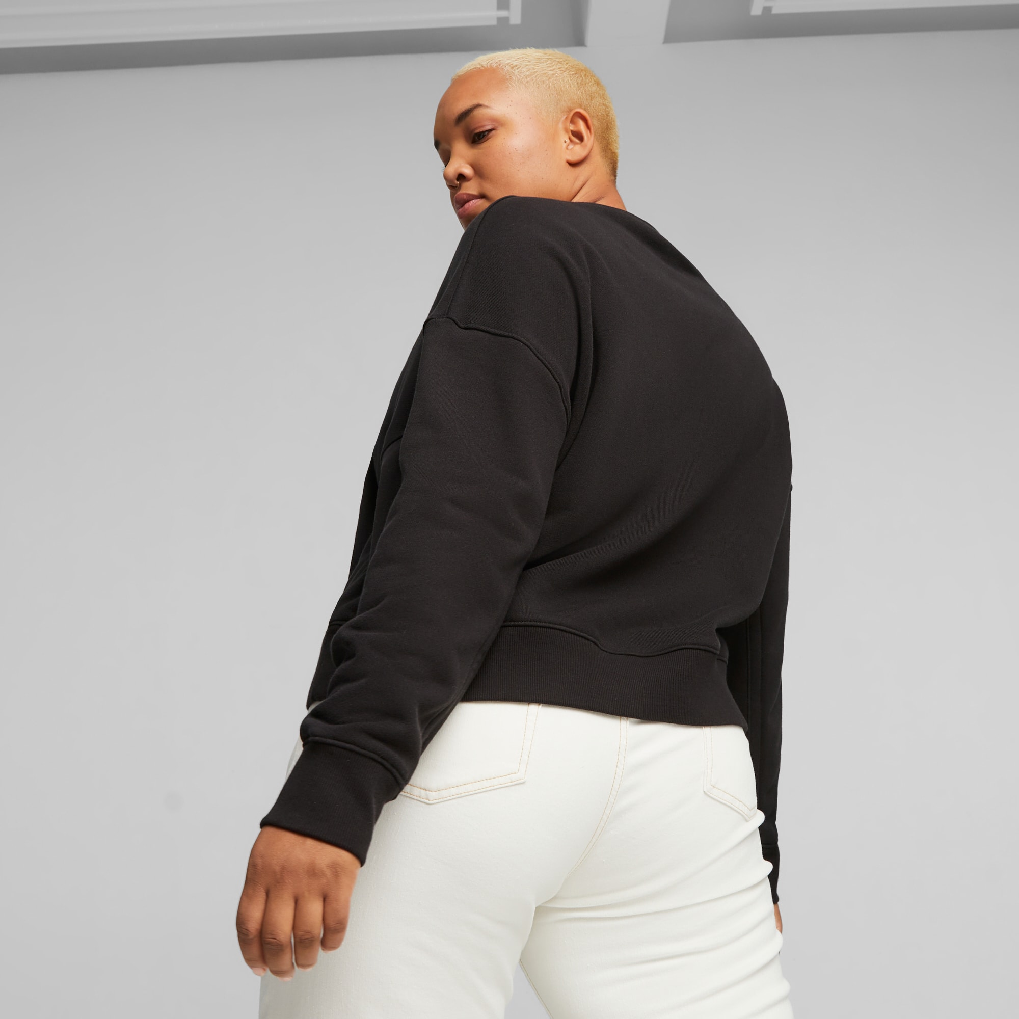 Puma velvet outlet rib crew sweatshirt