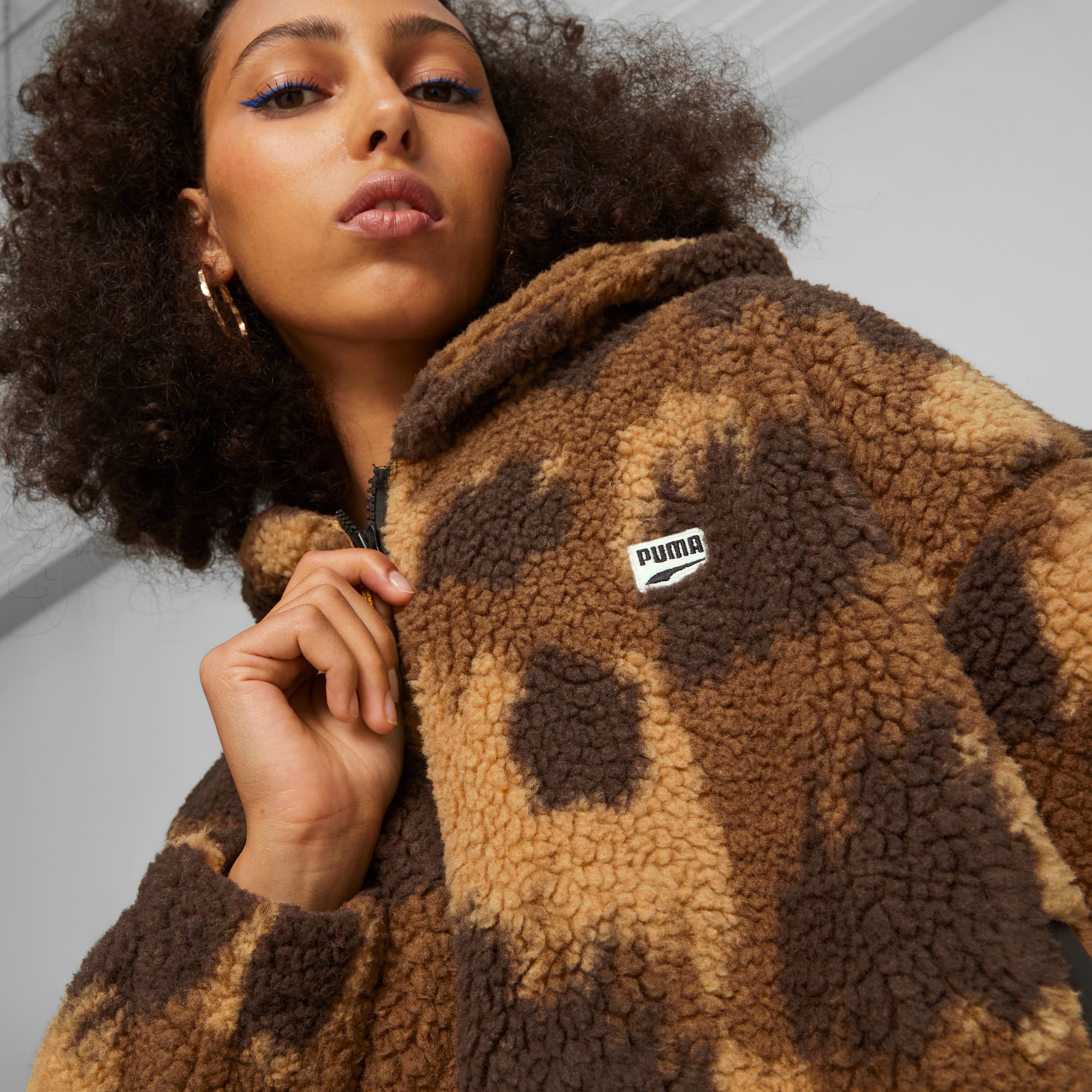 Sherpa coat with hood shop