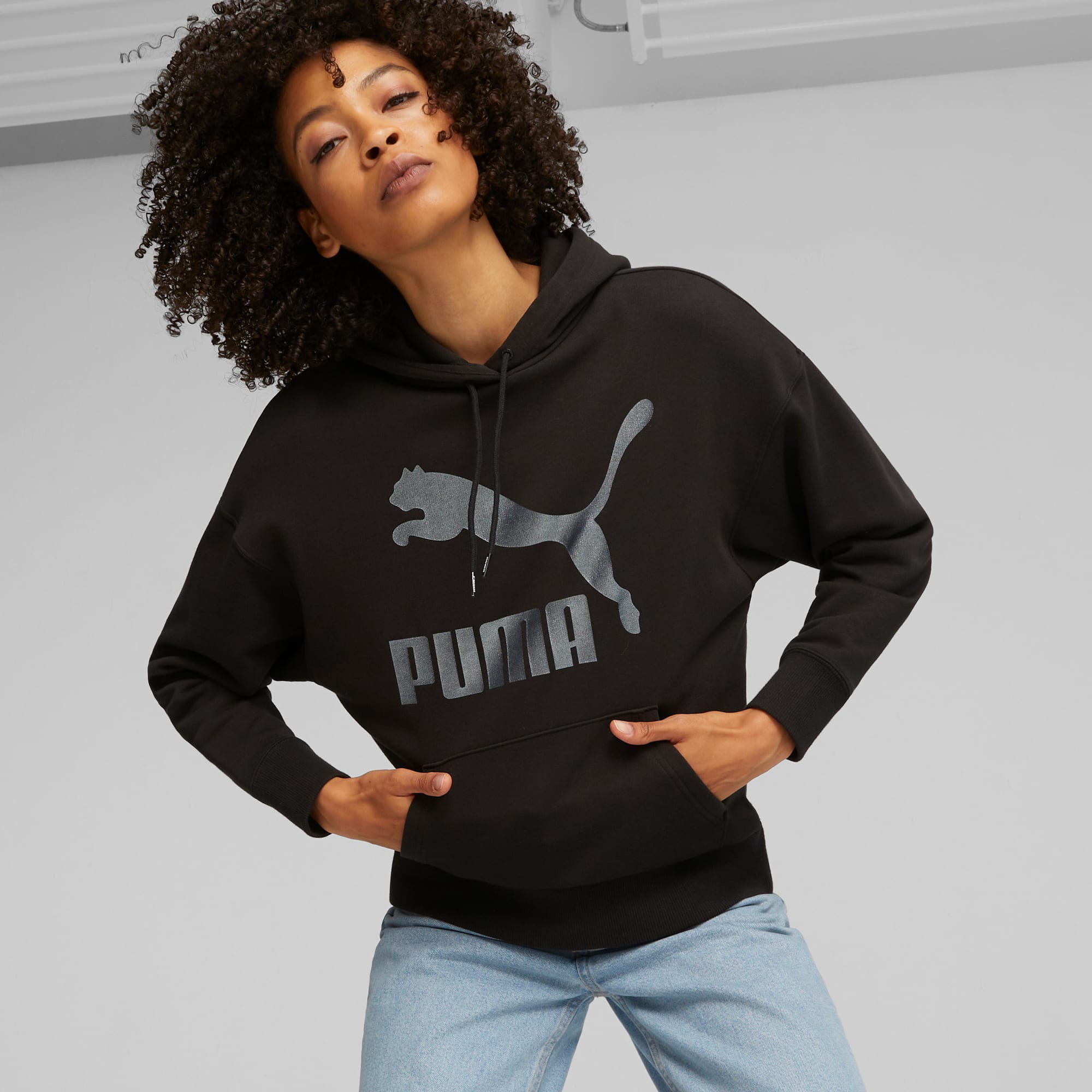 Black shop puma hoodie