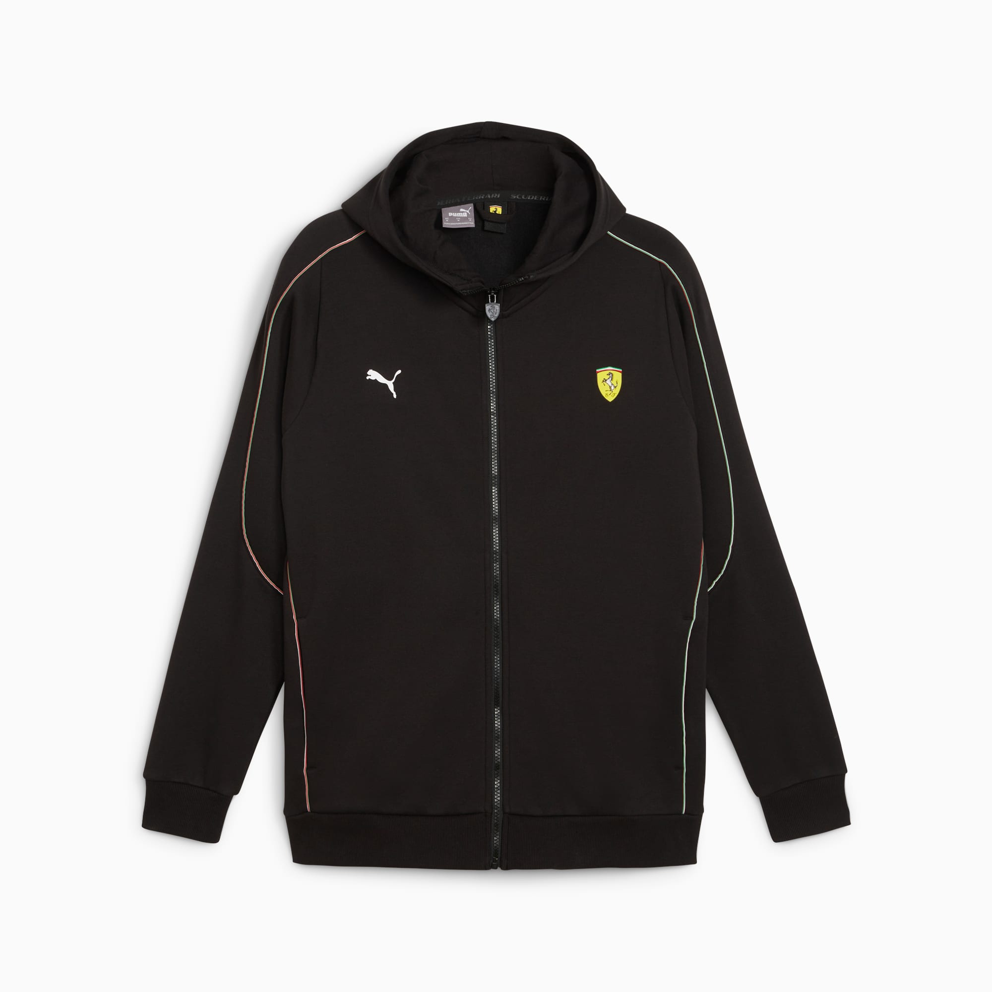 Puma ferrari black hooded sweat jacket best sale