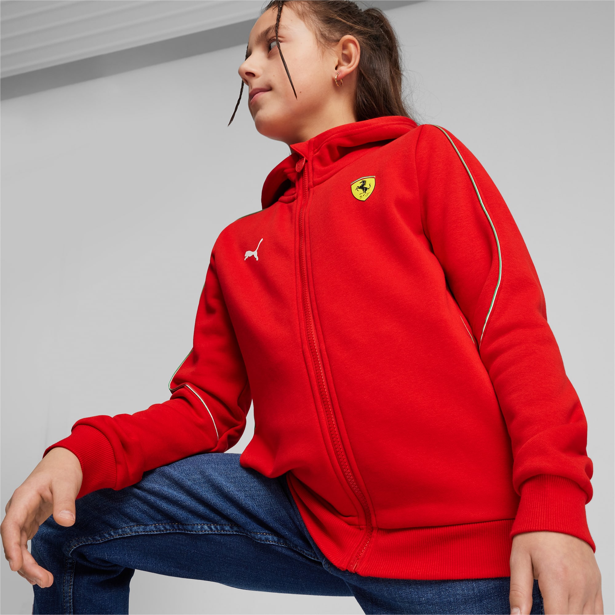 Scuderia Ferrari Race Motorsport Hooded Sweat Jacket Youth 8 16 years