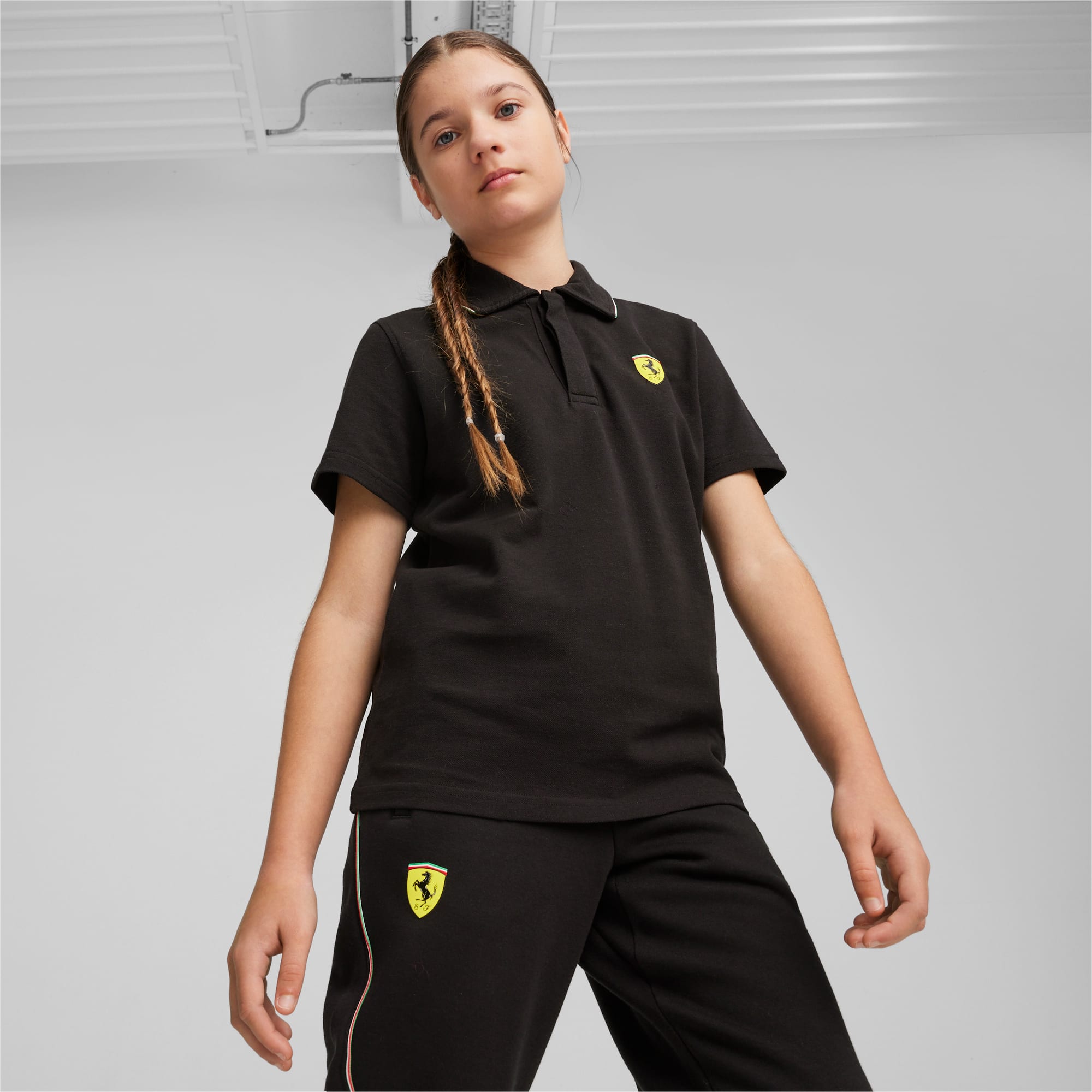 Kids black polo cheap