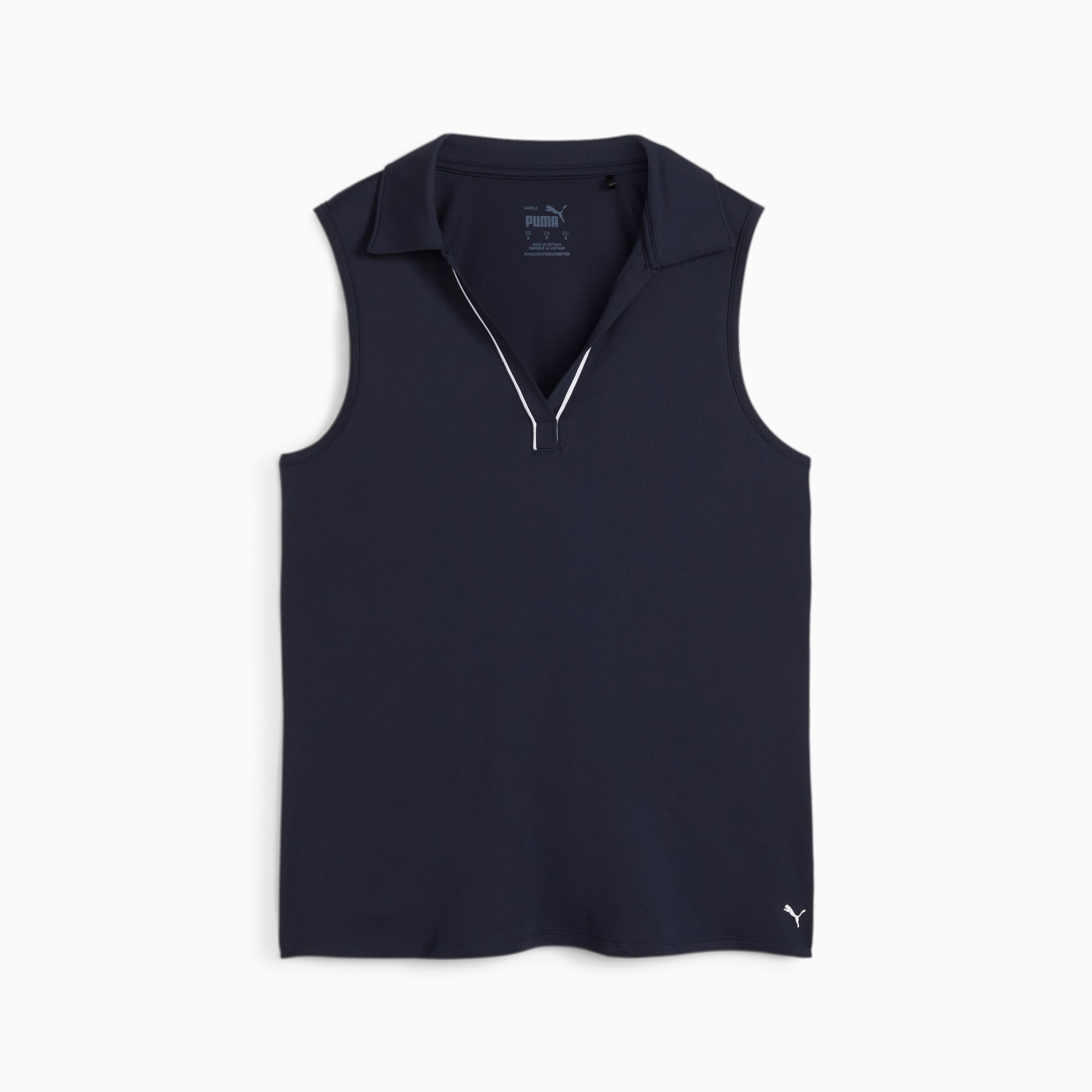 CLOUDSPUN Piped Sleeveless Women s Golf Polo Deep Navy PUMA Shop All Puma PUMA