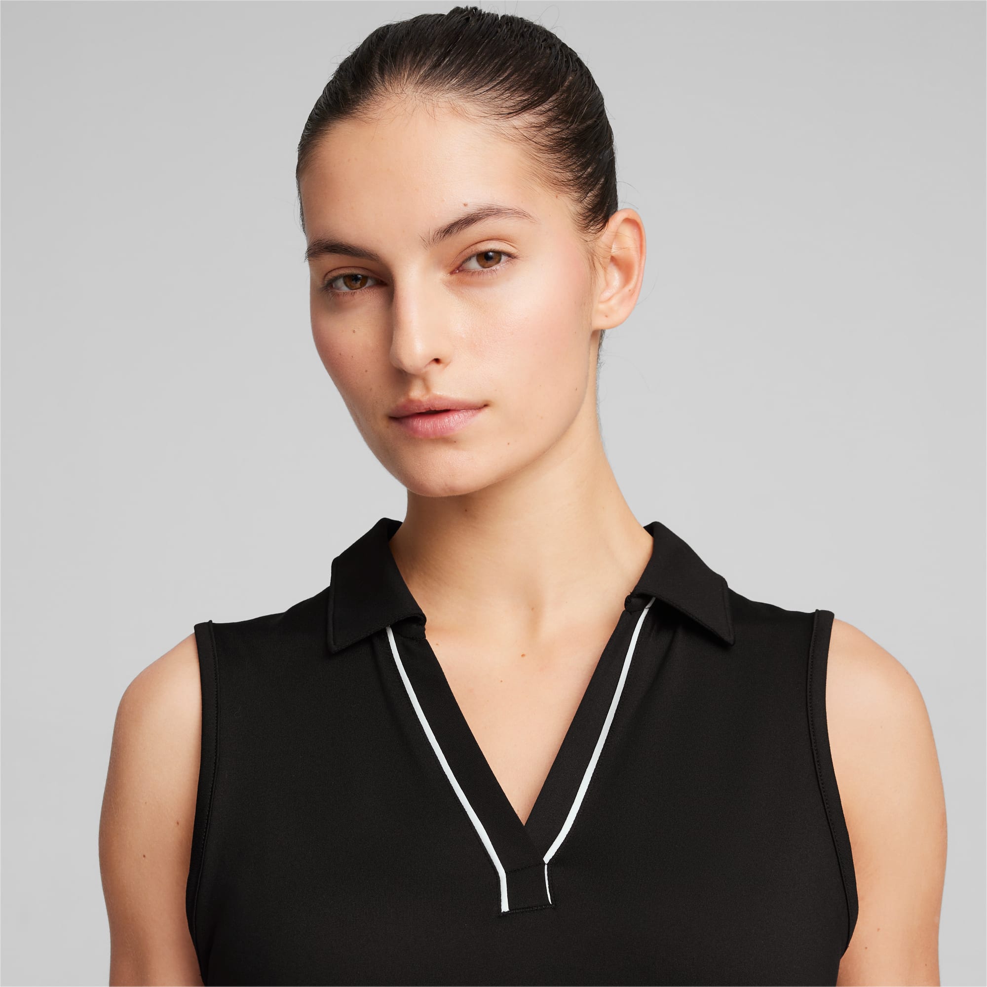 Damska golfowa koszulka polo CLOUDSPUN z lamówką, PUMA Black, large