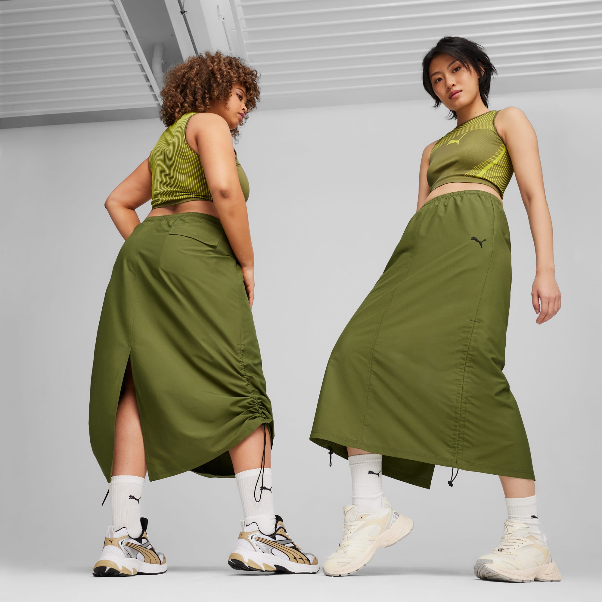 DARE TO Women s Midi Woven Skirt PUMA