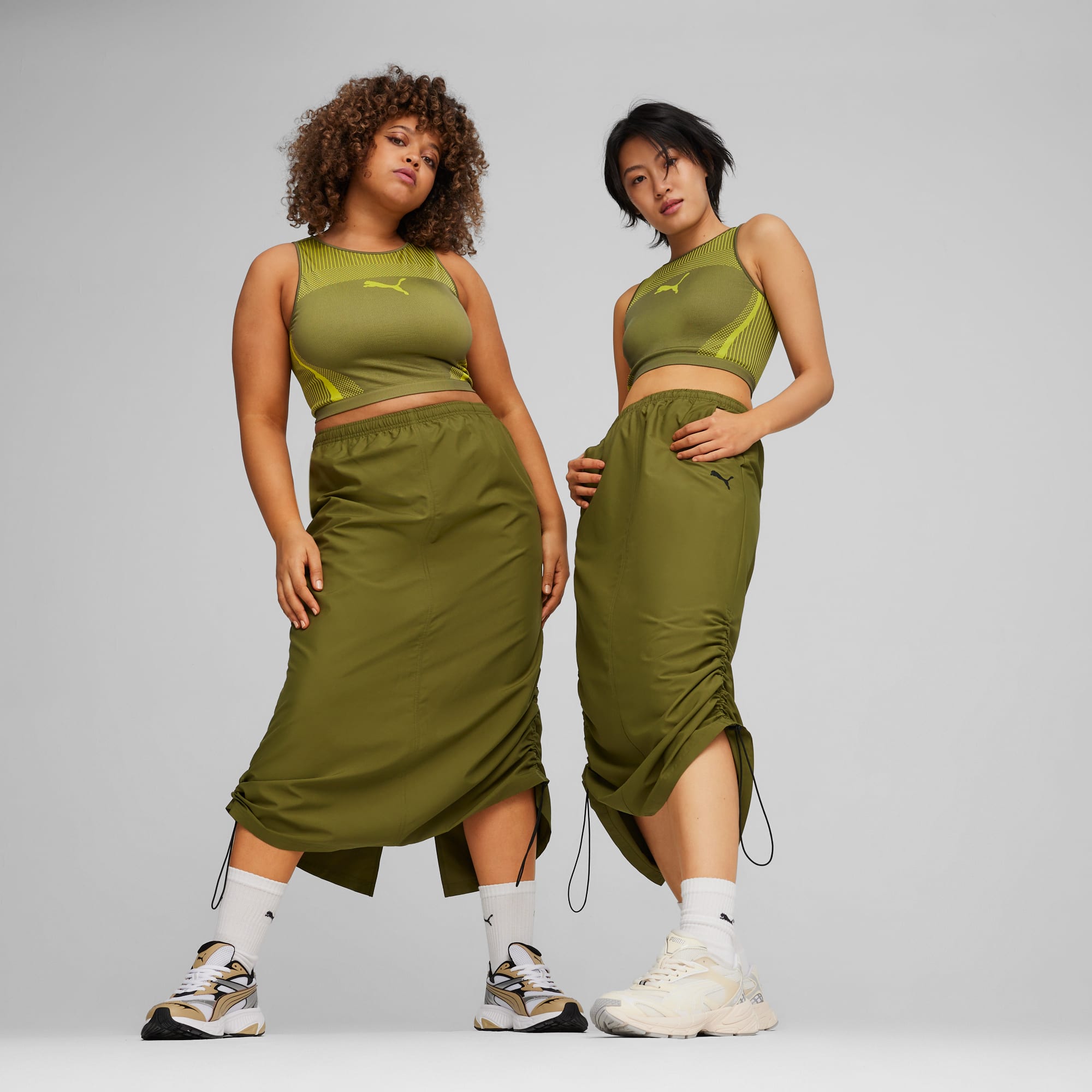 Puma green crop top shop