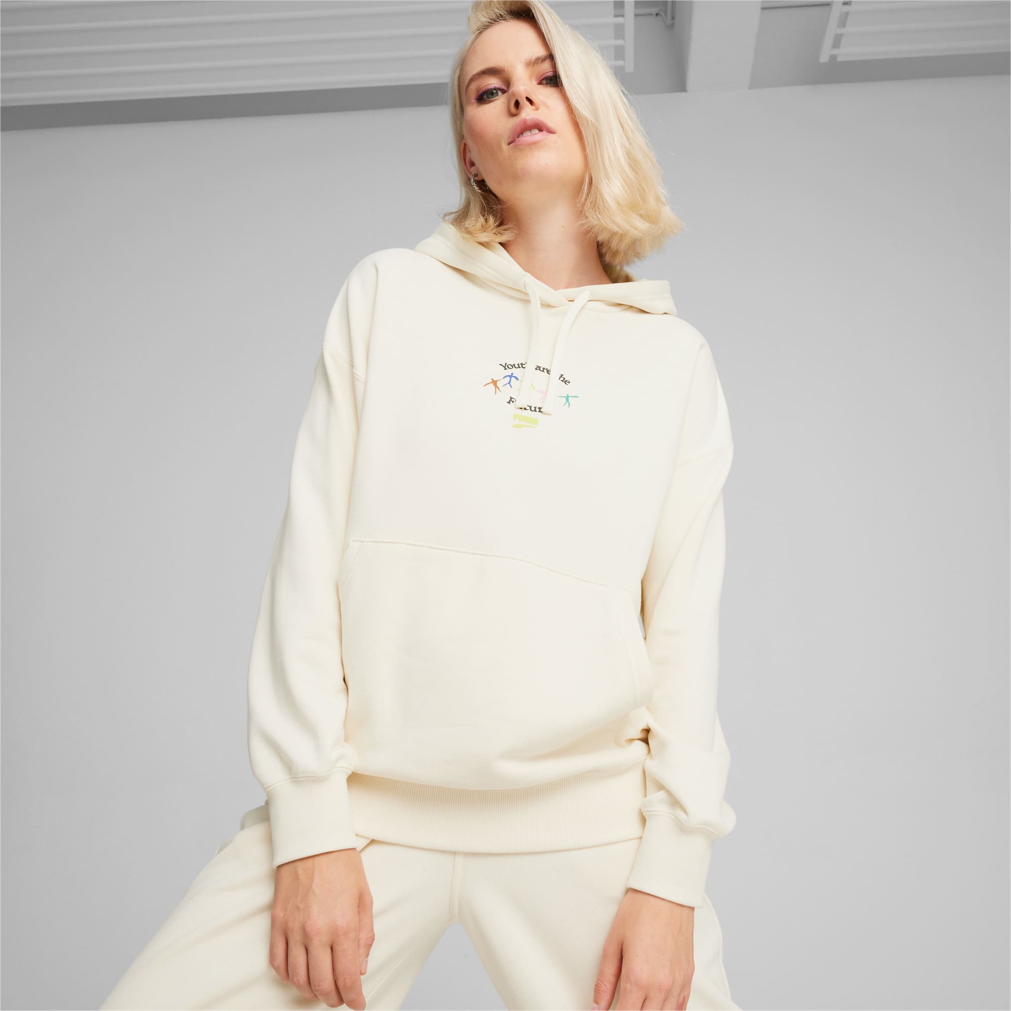 White graphic hoodie women's discount