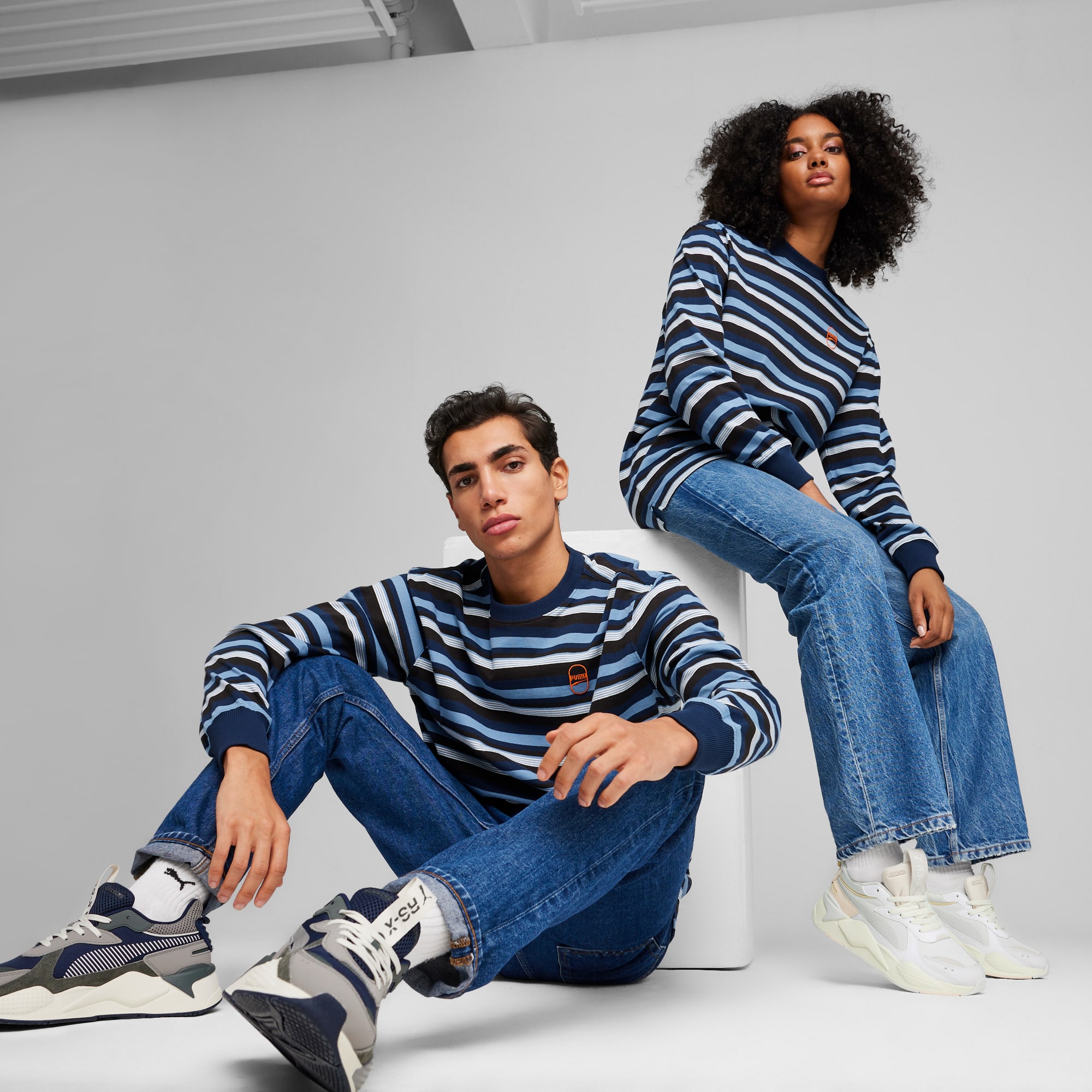 Puma downtown stripe hot sale tee