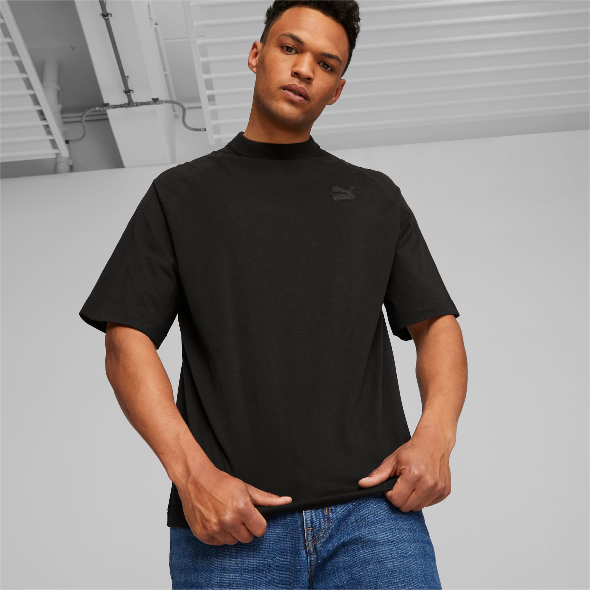 Puma black t shirt best sale